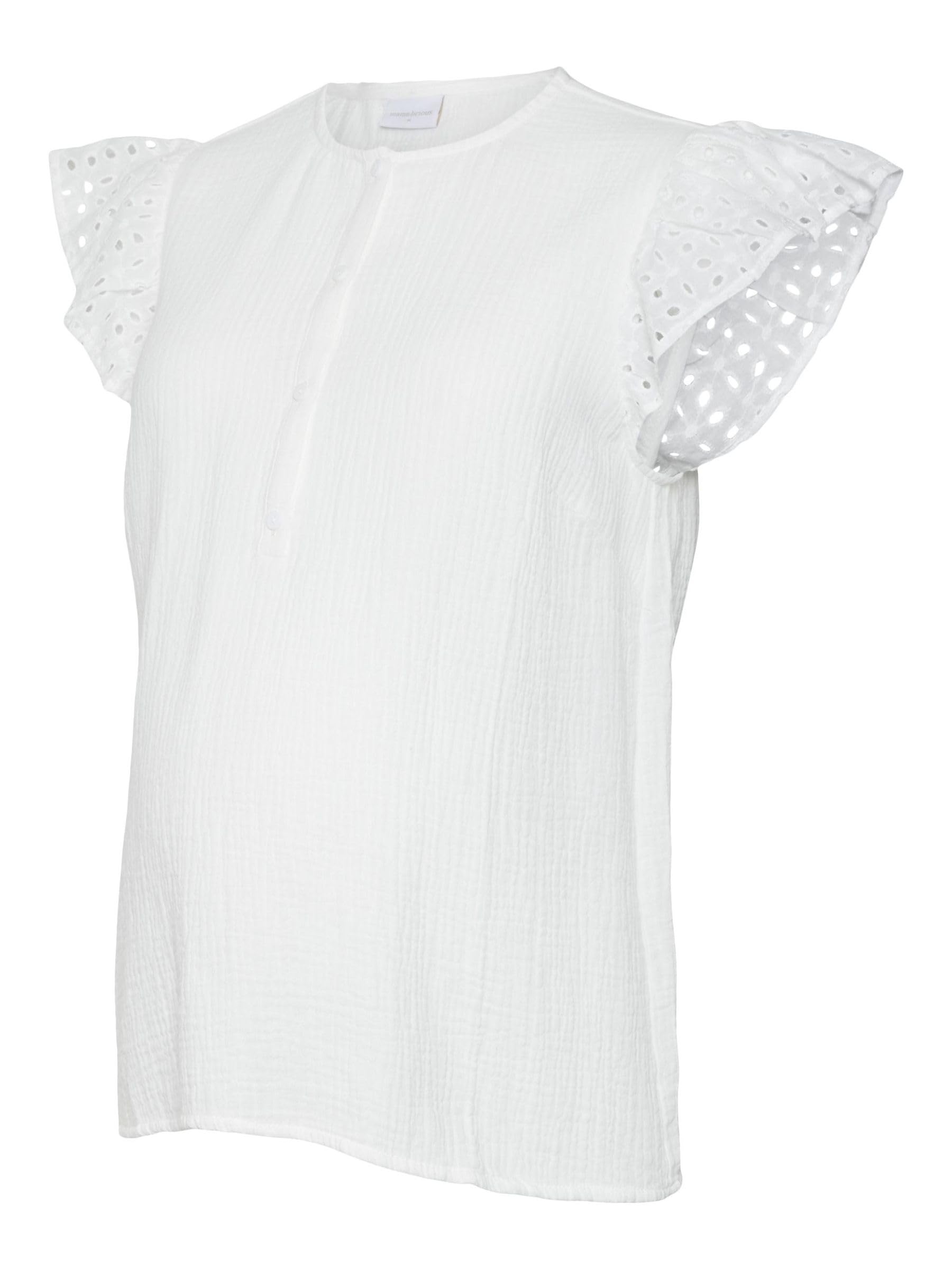 mamalicious-umstands-top-stillbluse-mit-rundhals-kappen-rmeln-knopf-details-und- image 1