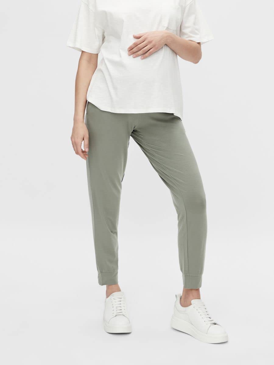 mamalicious-damen-mlcaylee-jrs-pant-e-a-hose-einfarbige-umstandshose-mit-elastis image 2