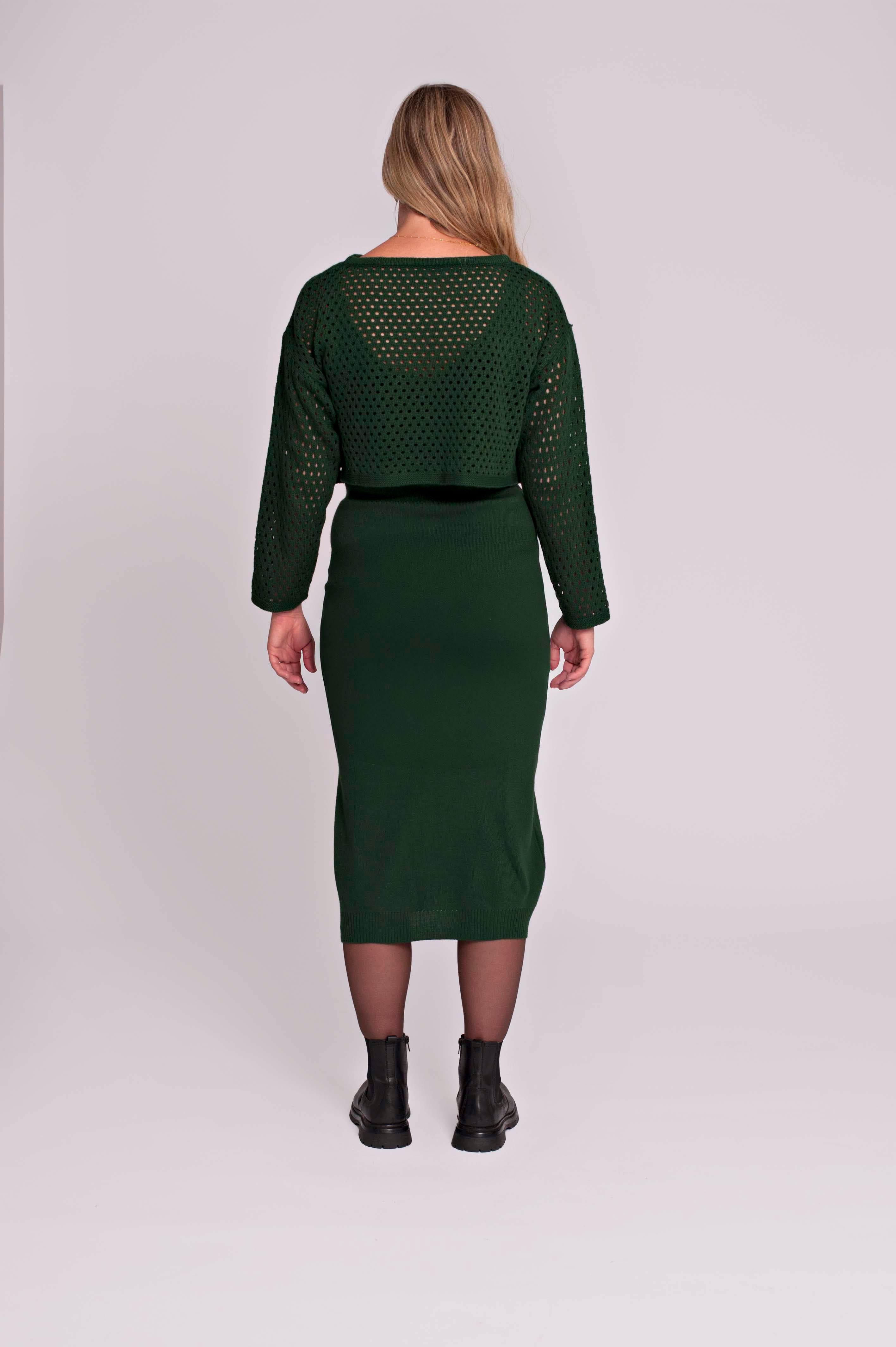 love2wait-twinset-kleid-mit-cropped-strickpullover-in-gr-n-modell-b999122 image 4