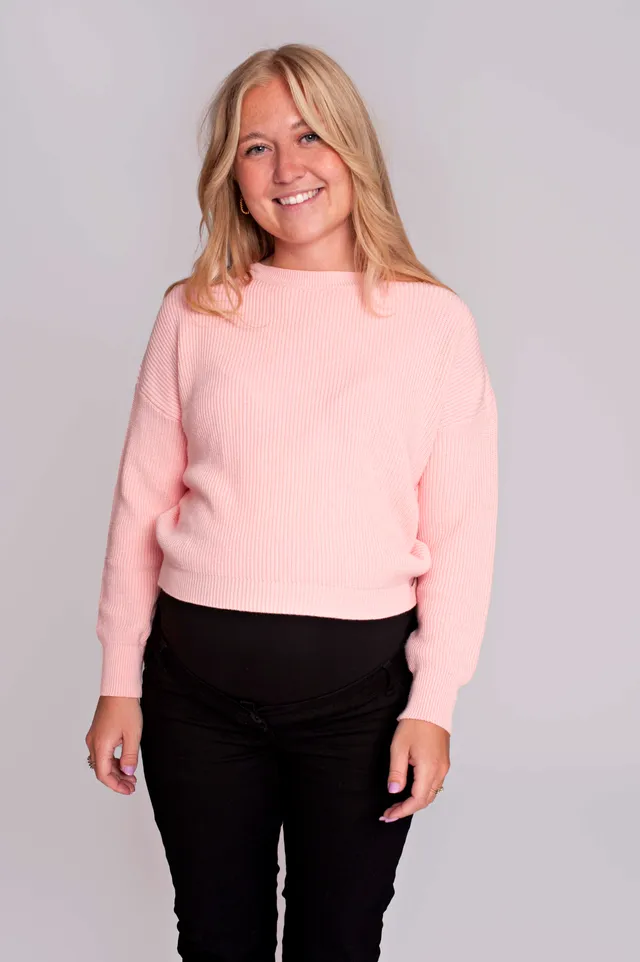 love2wait-knit-cropped-langarm-croptop-in-blush-basic-stilltop image 1