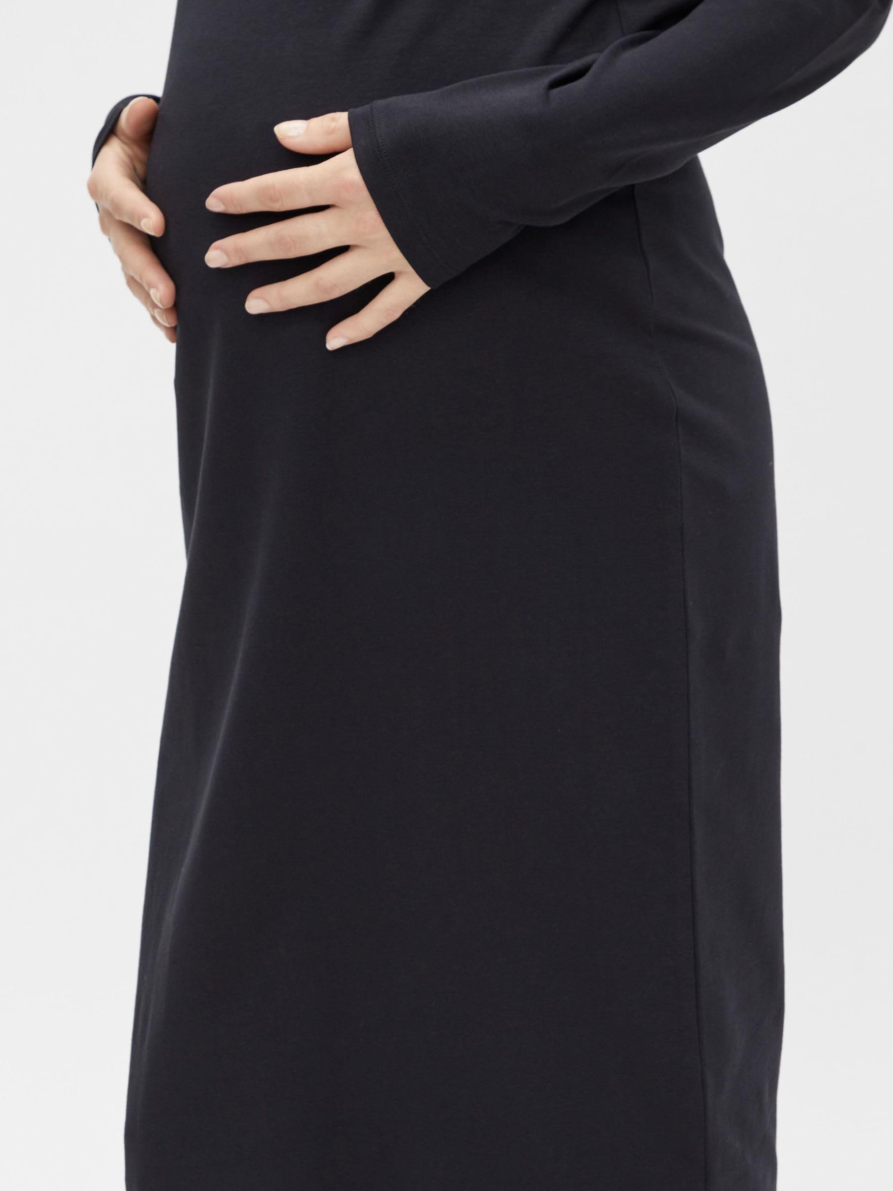mamalicious-umstandskleid-mleva-midikleid-mit-stehkragen-und-langen-rmeln-aus-re image 6