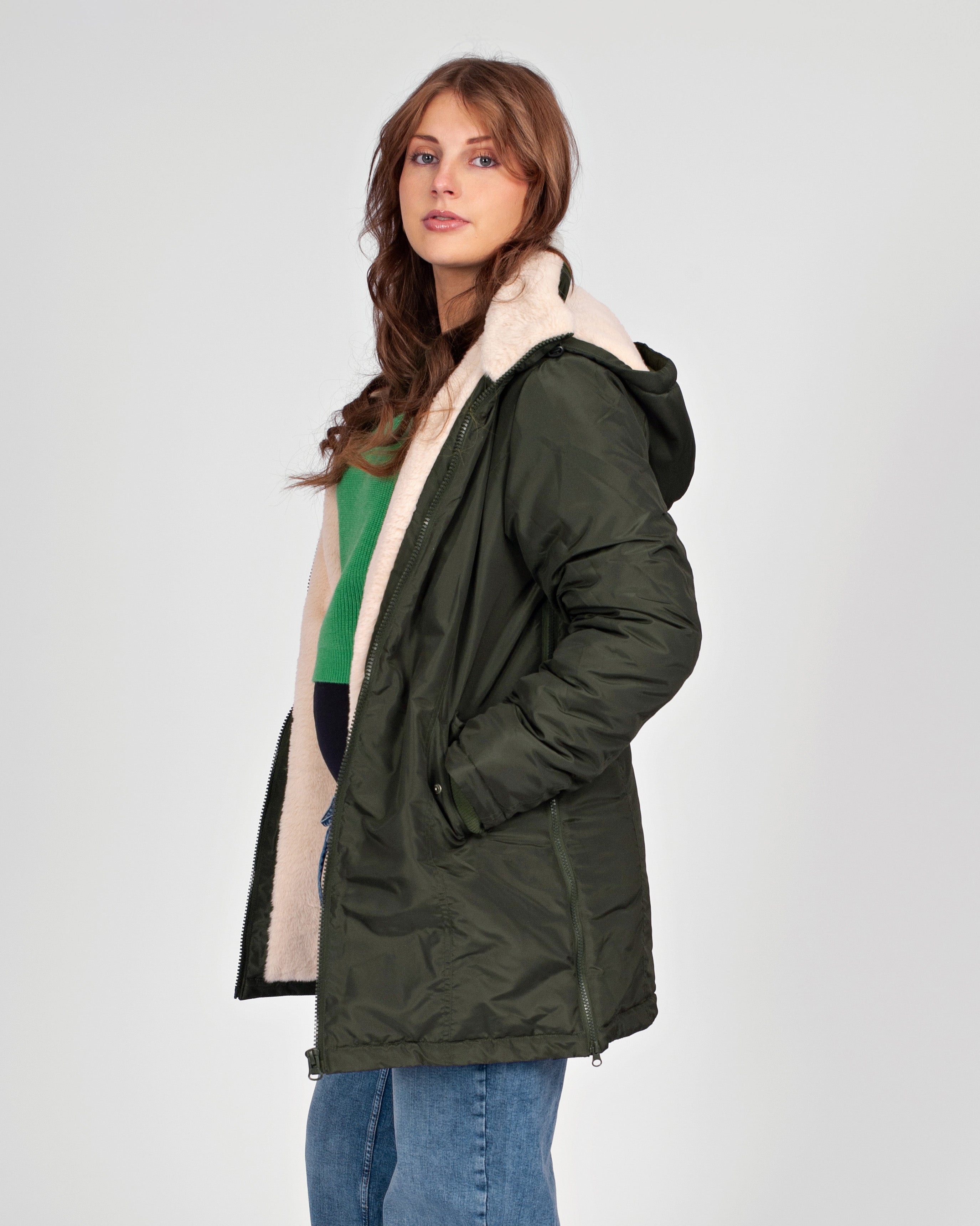 love2wait-3-in-1-babycarrier-mantel-yara-olive-umstandsmantel-mit-babytrage-funk image 8