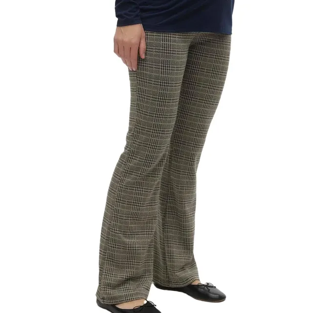 mamalicious-nabi-damenhose-grau-kariert-umstandshose-mit-elastischem-bund-und-ka image 1