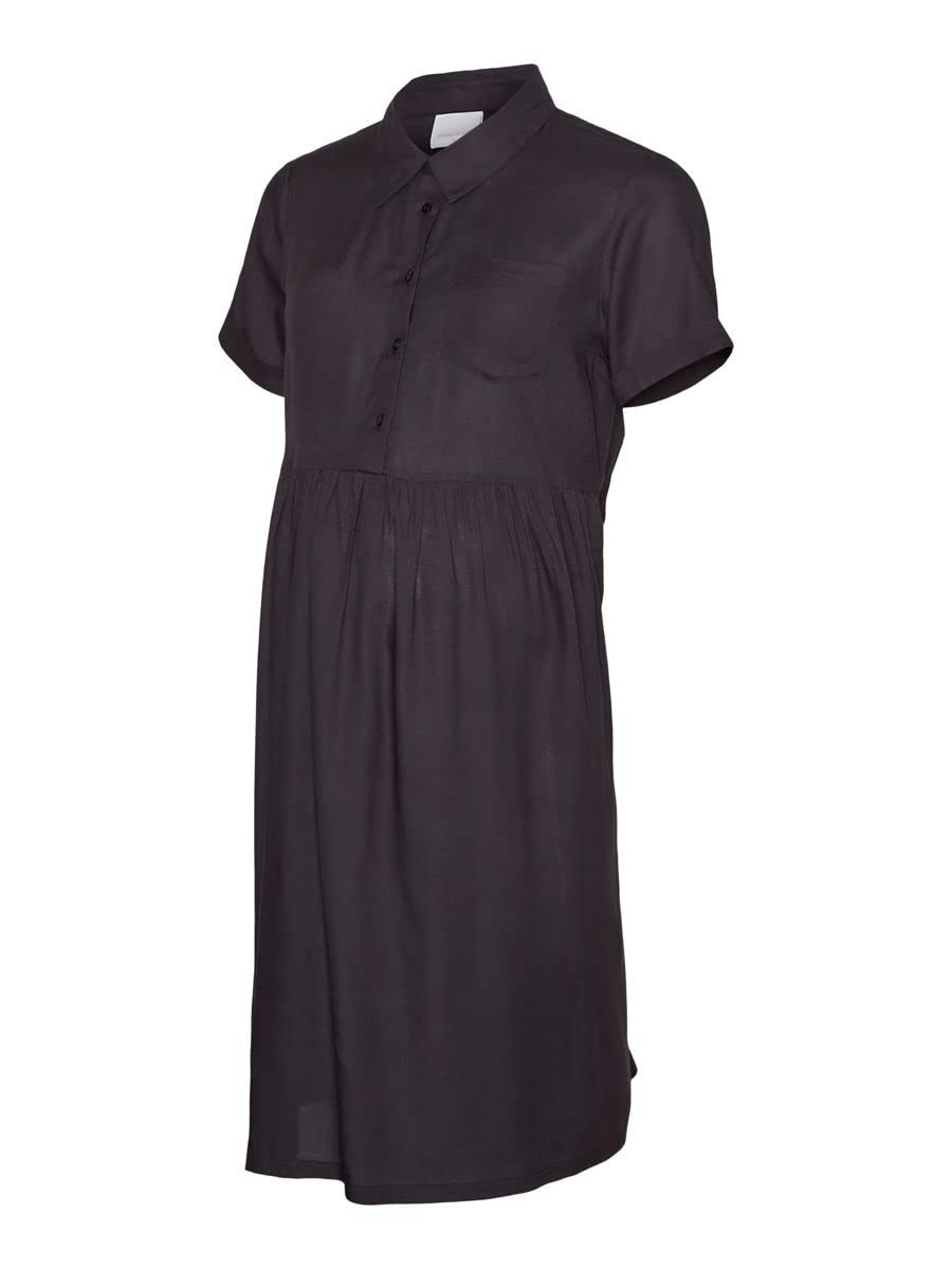 mamalicious-melani-lia-blusenkleid-kastanienbraun-umstandskleid-f-r-schwangersch image 1