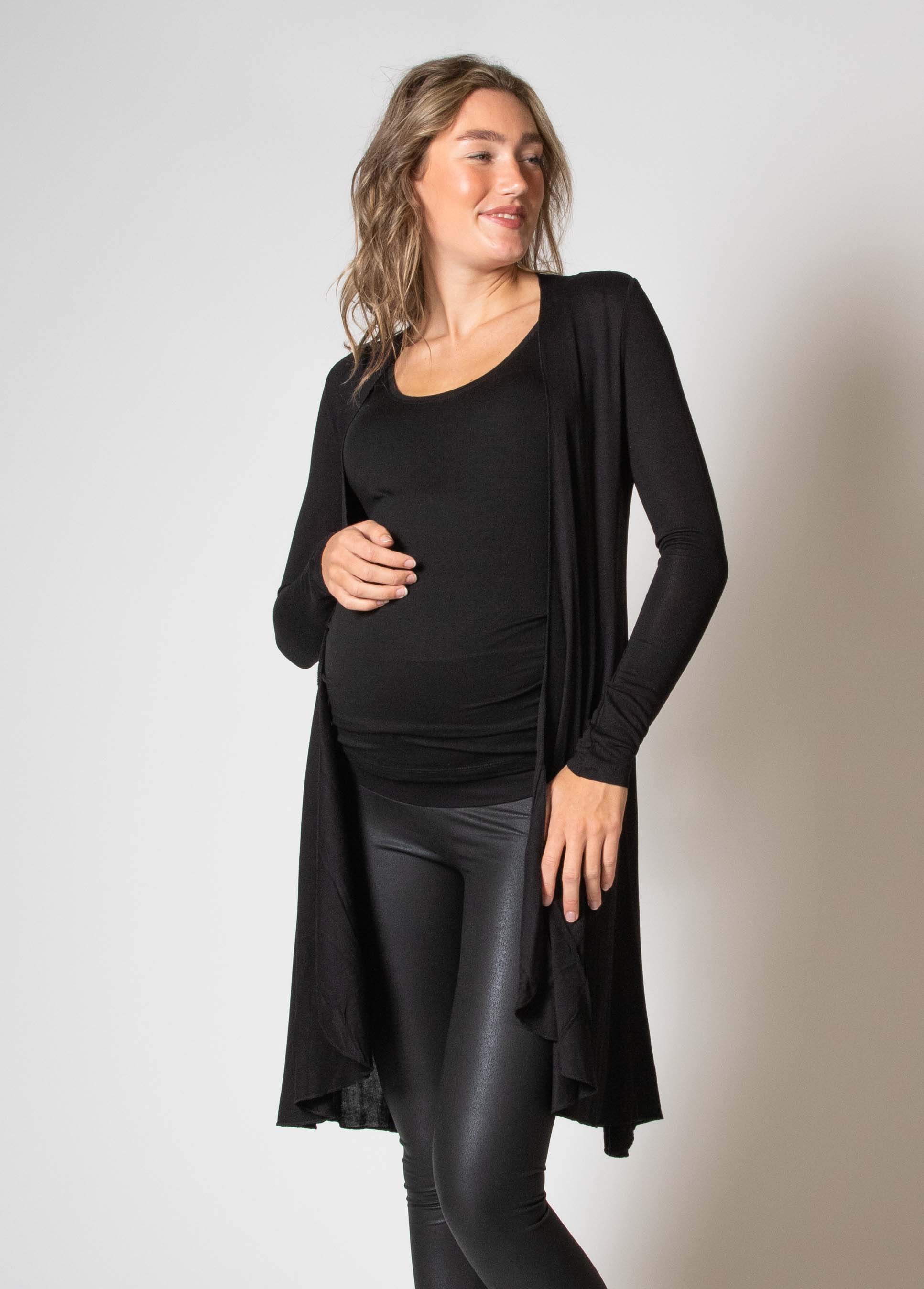 love2wait-cardigan-sophia-knielanger-strickmantel-in-schwarz image 2