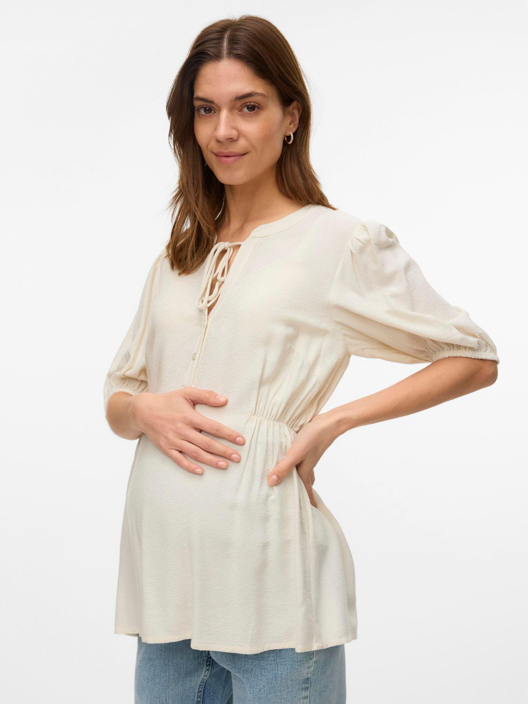 mamalicious-mlpilar-umstandsbluse-mit-mandarin-kragen-und-stillfunktion-normal-g image 5