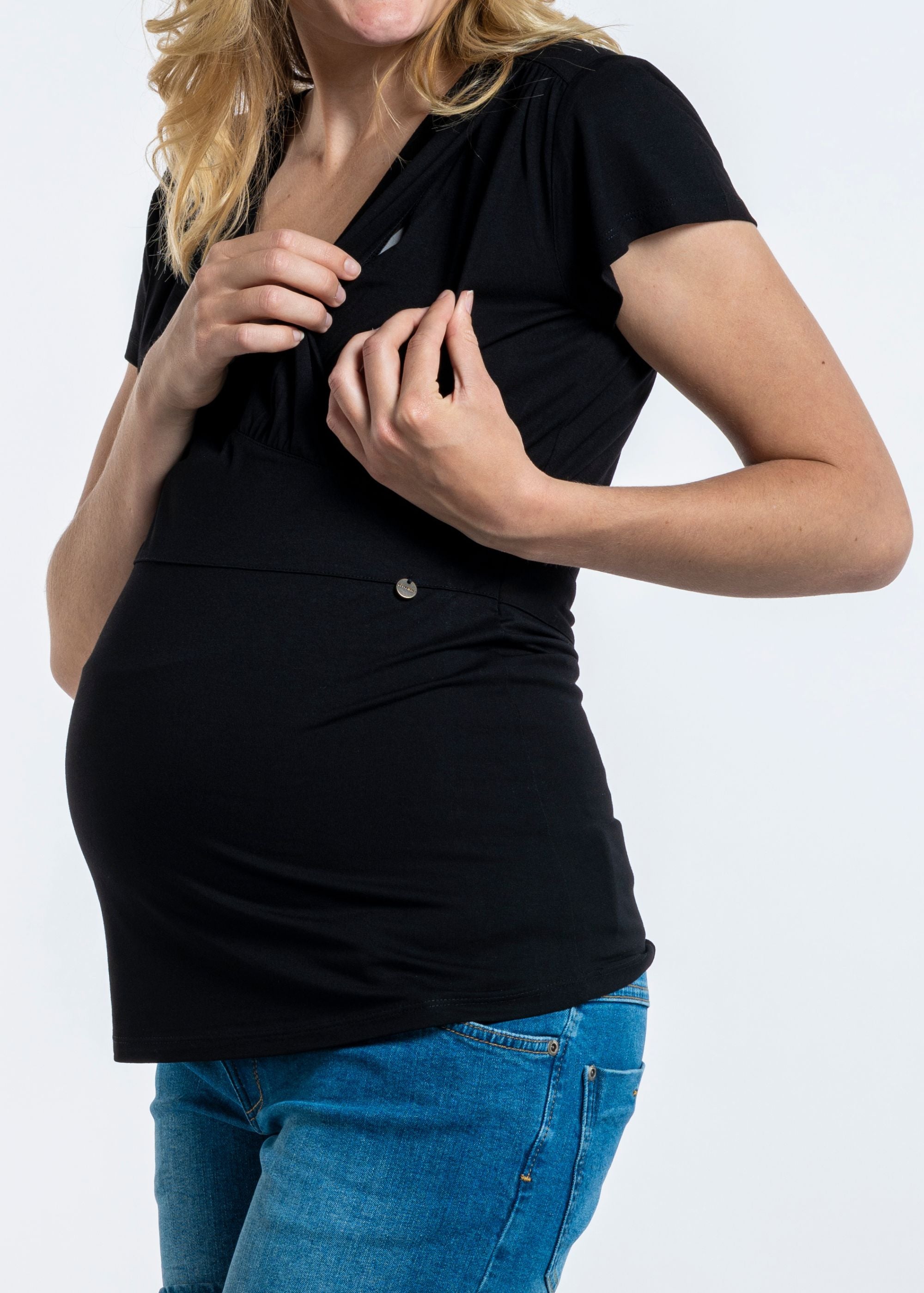 love2wait-top-nursing-ecovero-black-kurz-rmeliges-stilltop-mit-v-ausschnitt-und- image 2