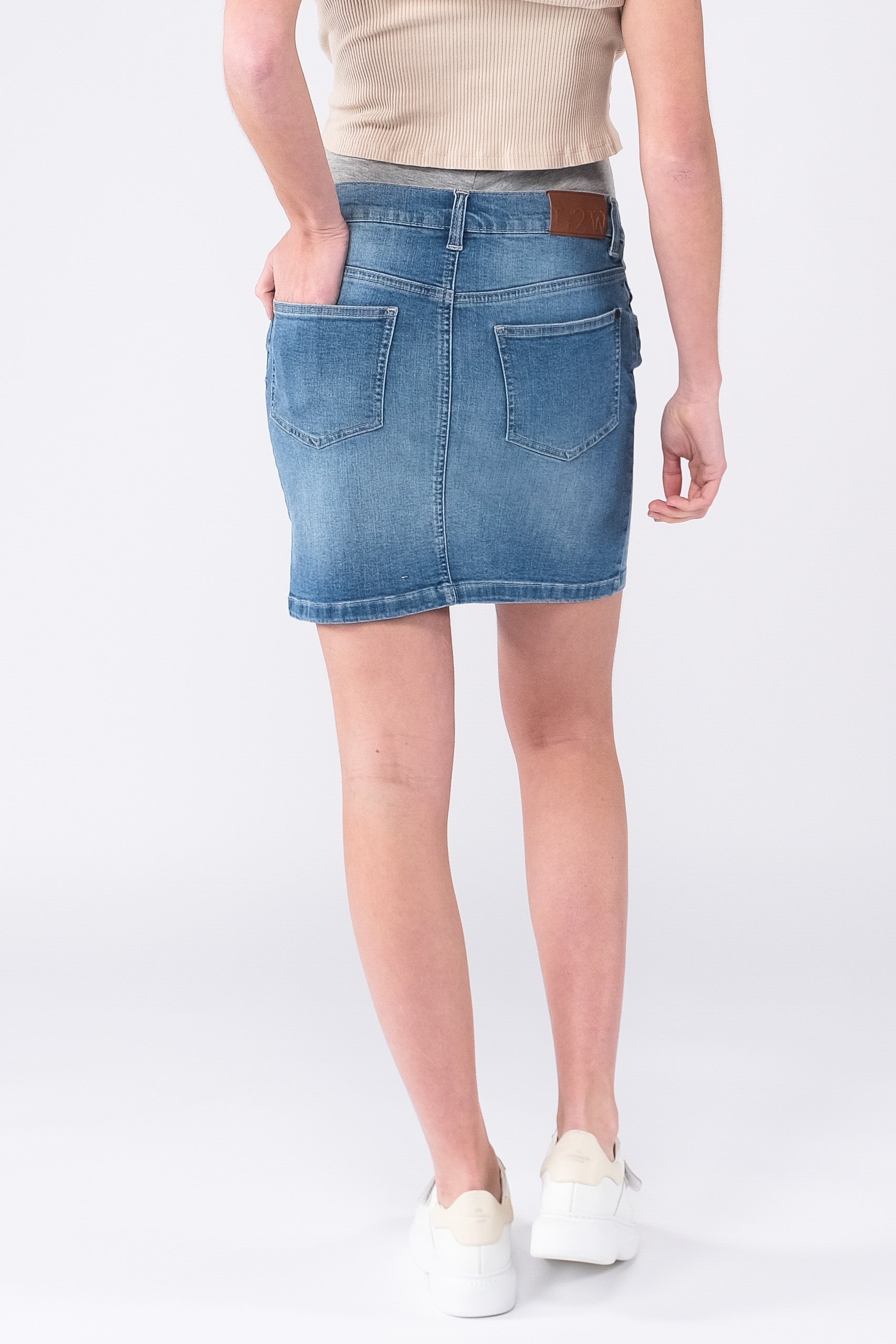 love2wait-jeansrock-denim-umstandsrock-mit-weichem-bund-stone-wash image 3