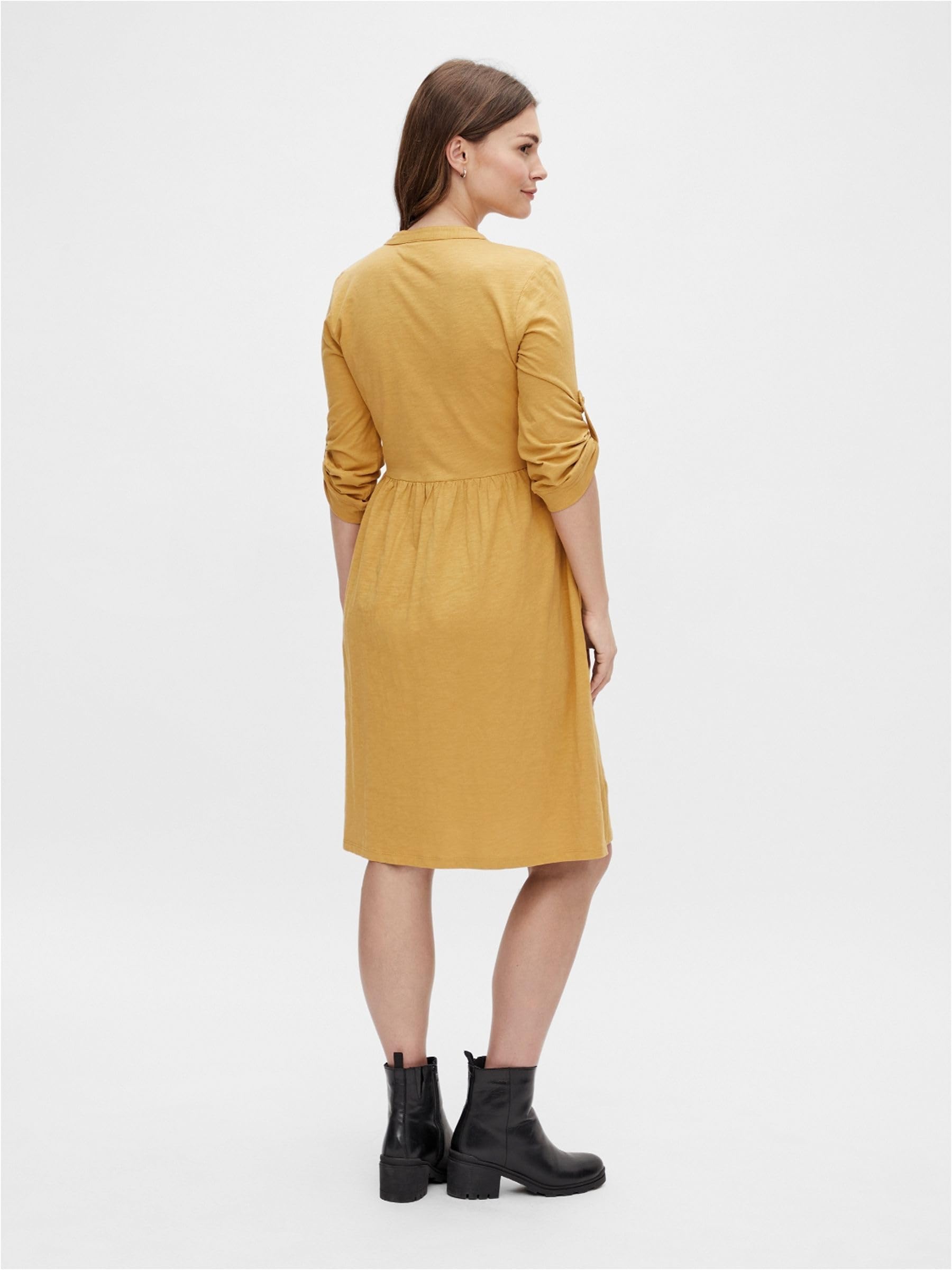 mamalicious-damen-umstandskleid-mlmacy-aus-bio-baumwolle-midikleid-mit-knopfleis image 3