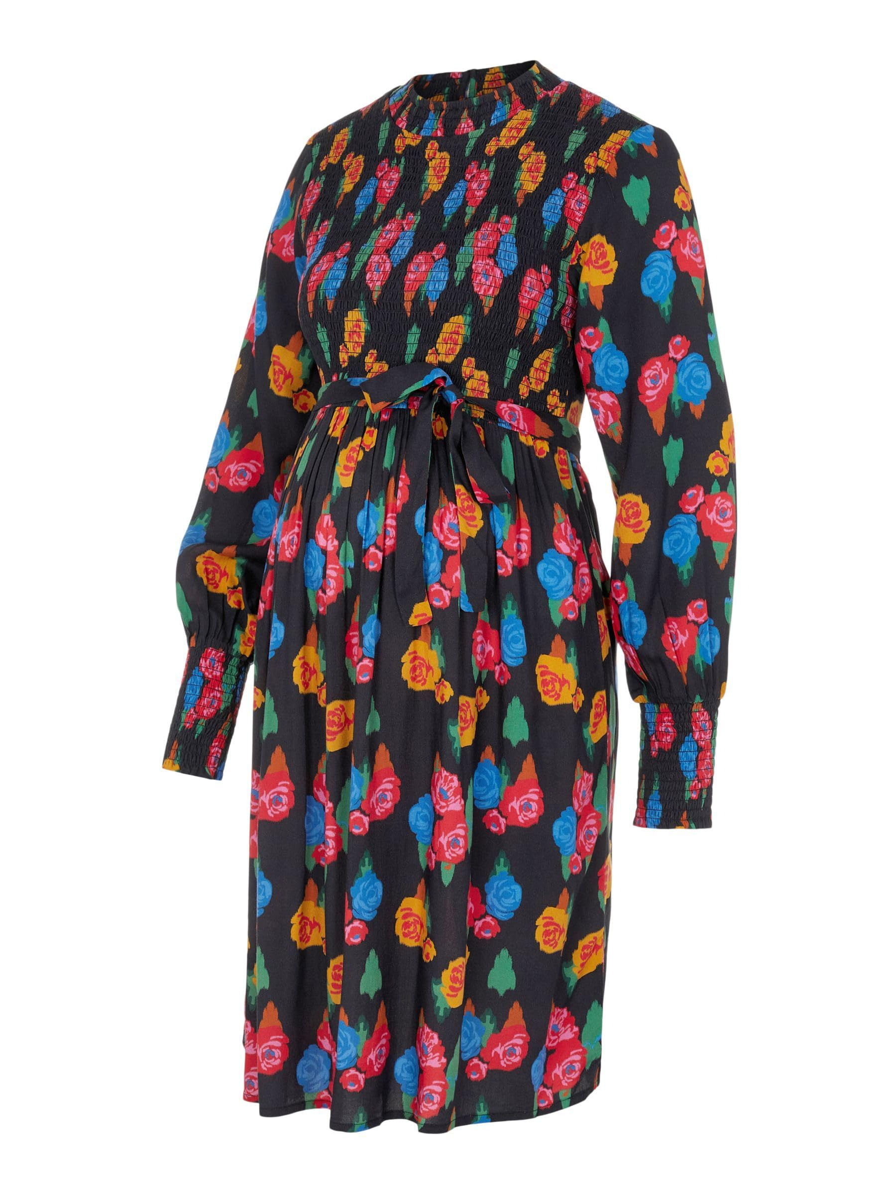 mamalicious-umstandskleid-mlgeorgia-lang-rmeliges-kleid-mit-g-rtel-und-ballon-rm image 1