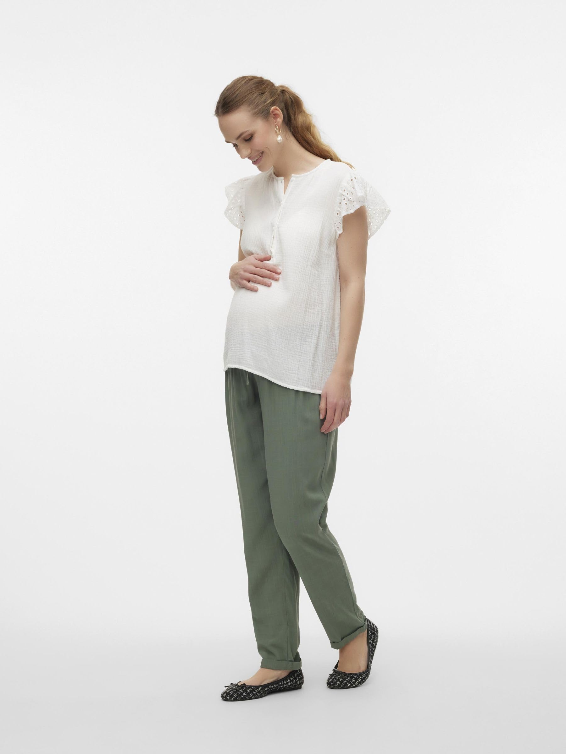 mamalicious-umstands-top-stillbluse-mit-rundhals-kappen-rmeln-knopf-details-und- image 4