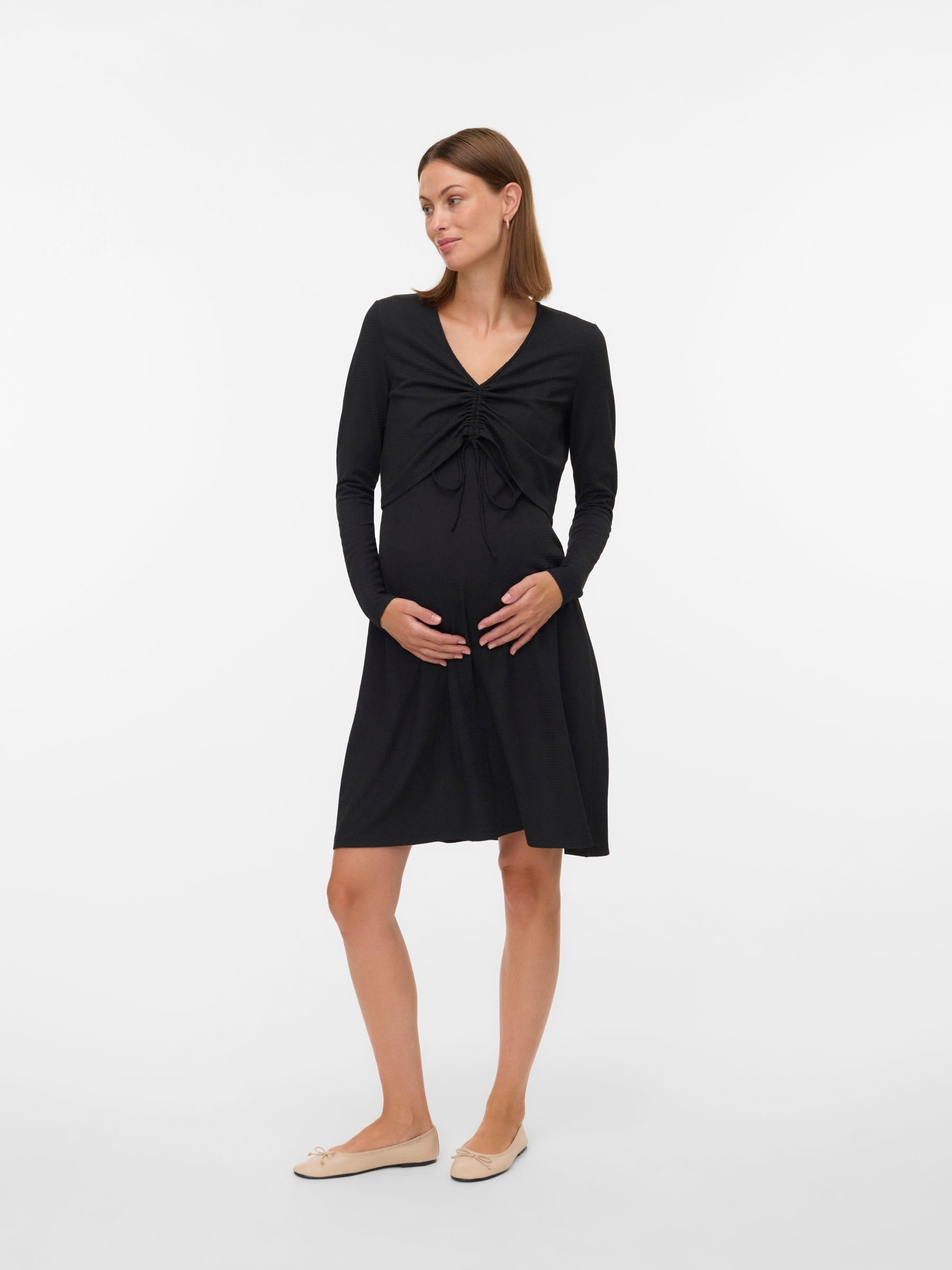 mamalicious-umstandskleid-mlselima-normal-geschnittenes-langarm-stillkleid-mit-v image 4