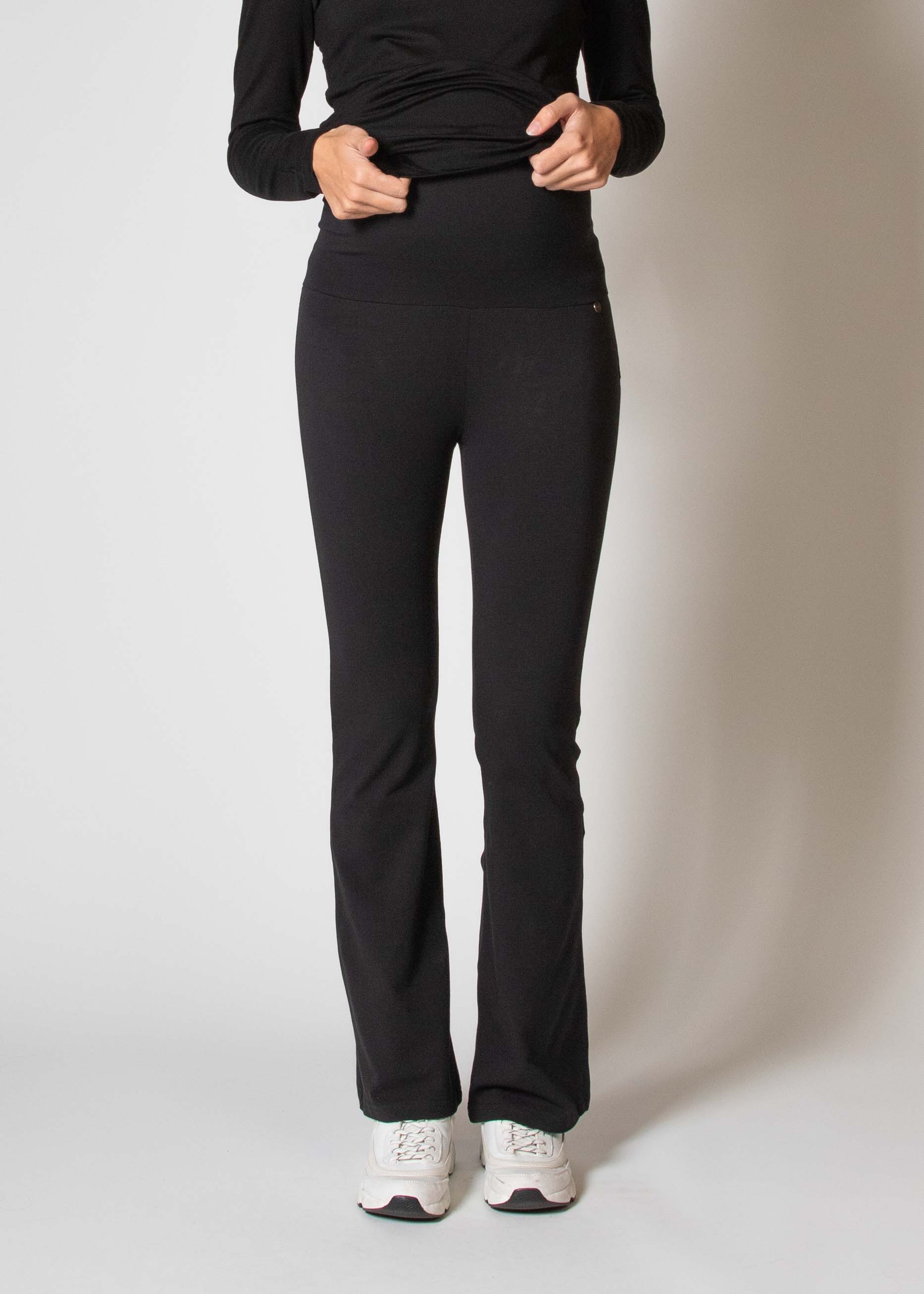 love2wait-legging-flared-hochtaillierte-schlagleggings-in-schwarz-mit-bauch-eins image 1