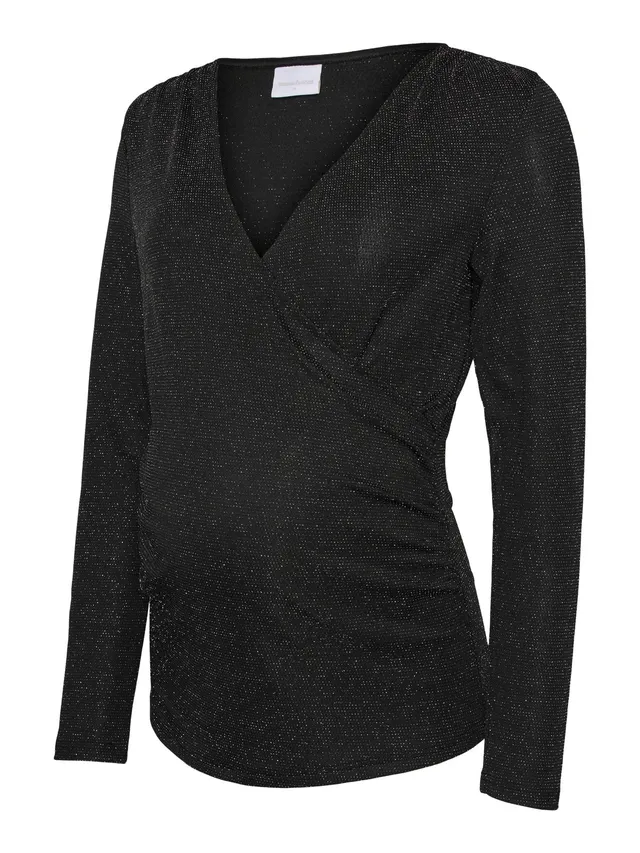 mamalicious-umstands-und-stilltop-mlpilar-enger-schnitt-v-ausschnitt-langarm-mit image 1