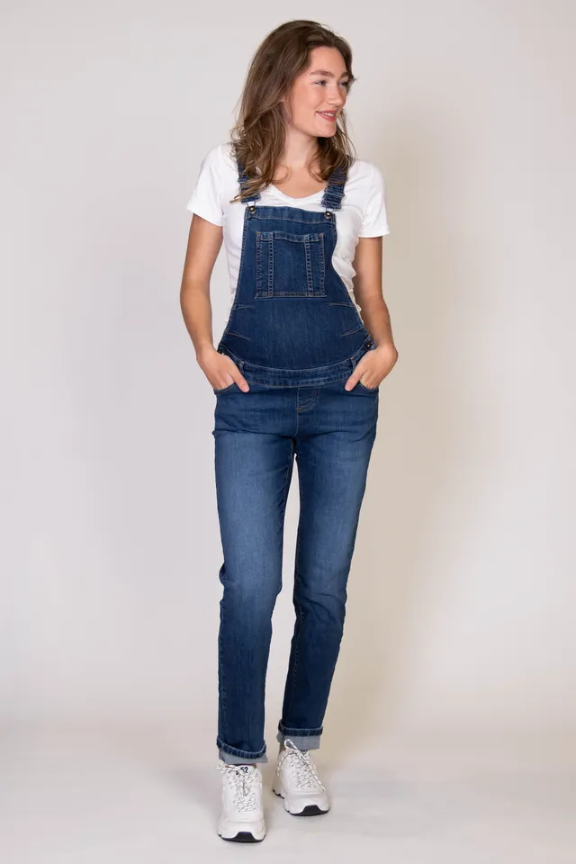 love2wait-jeans-salopette-stone-wash-verstellbare-umstands-tuinbroek image 1