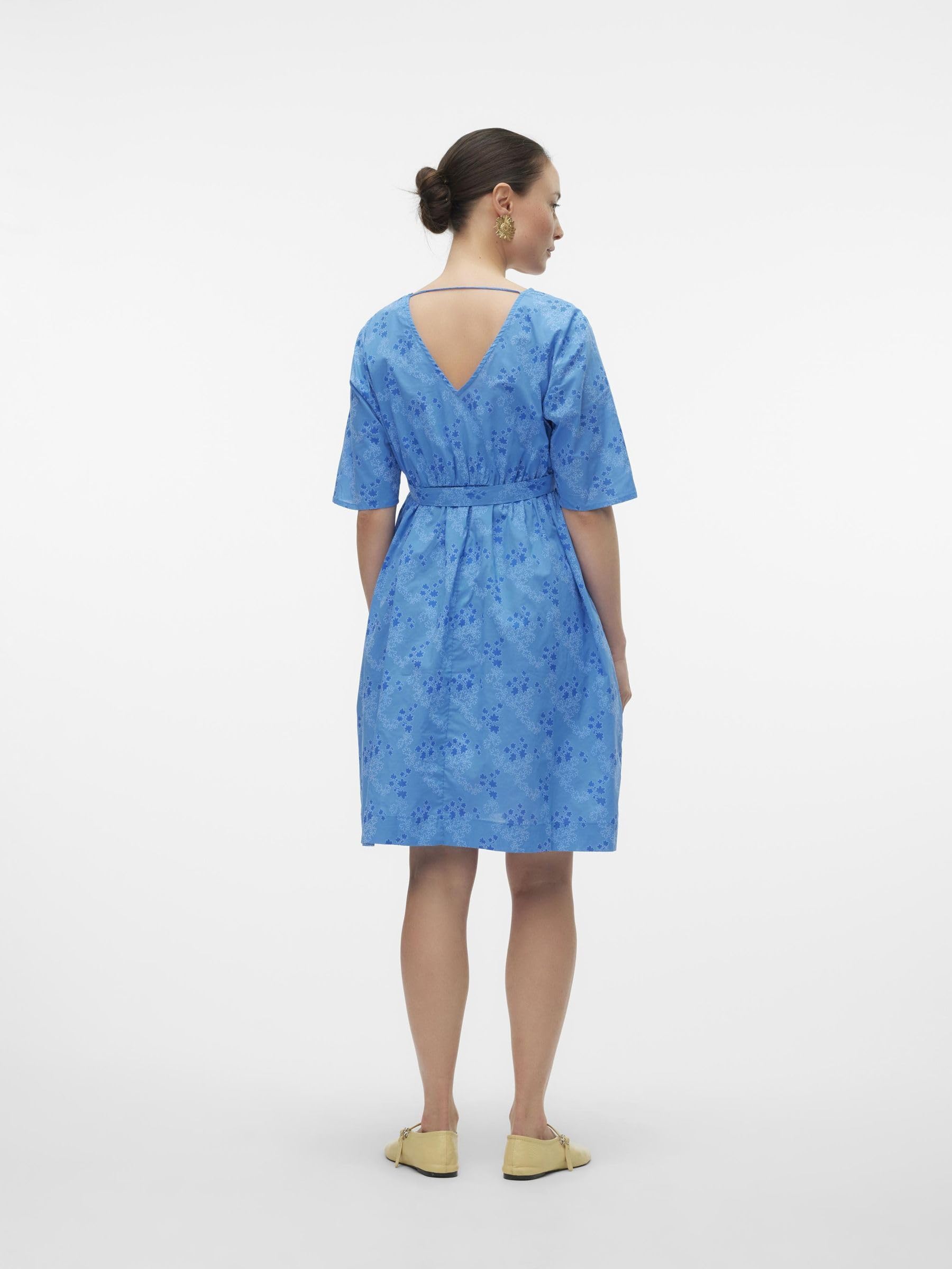 mamalicious-mlandie-umstandskleid-knielanges-kleid-mit-v-ausschnitt-halbarm-weit image 3