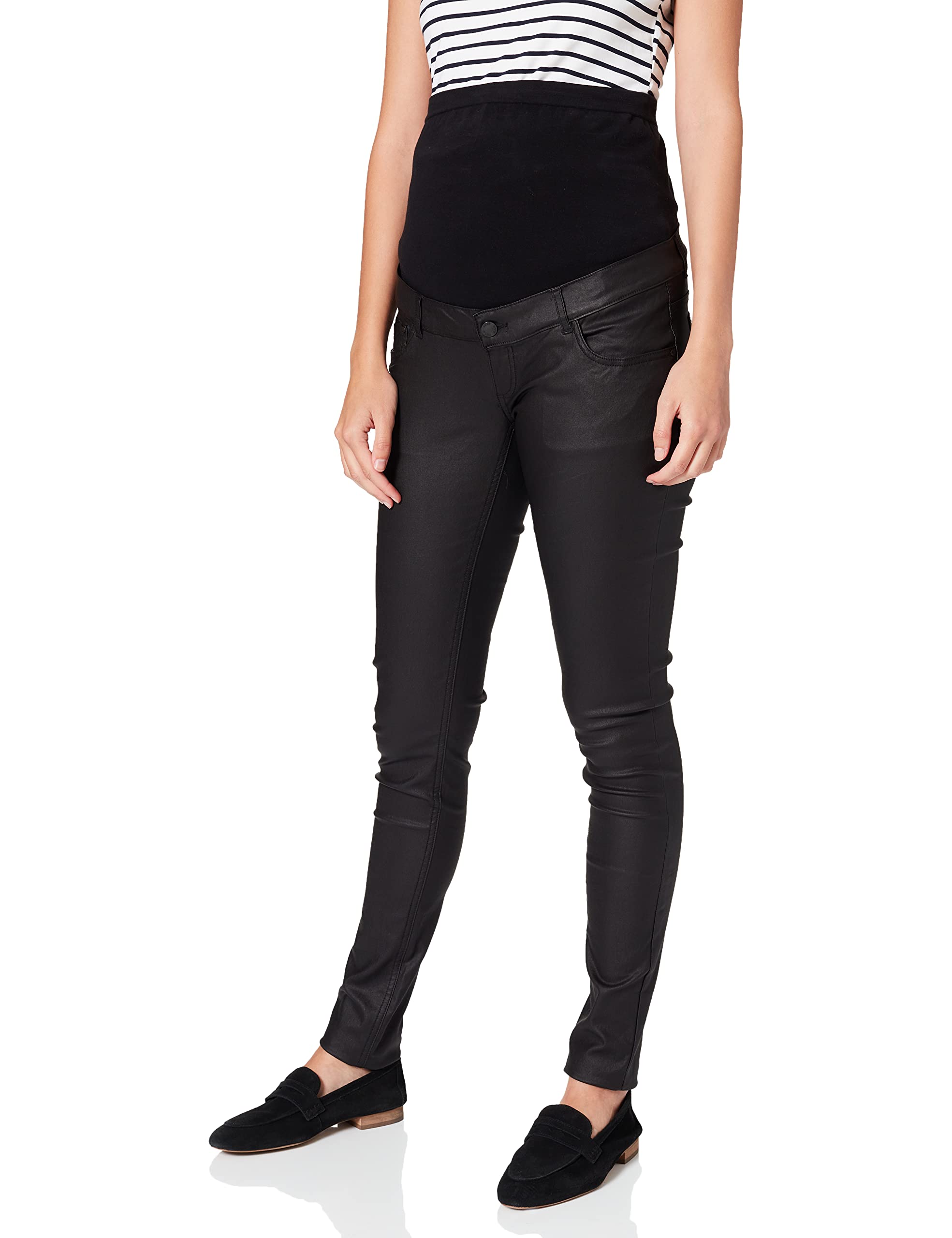 mamalicious-mlsantos-umstandsjeans-slim-fit-mit-high-back-und-beschichteter-opti image 2