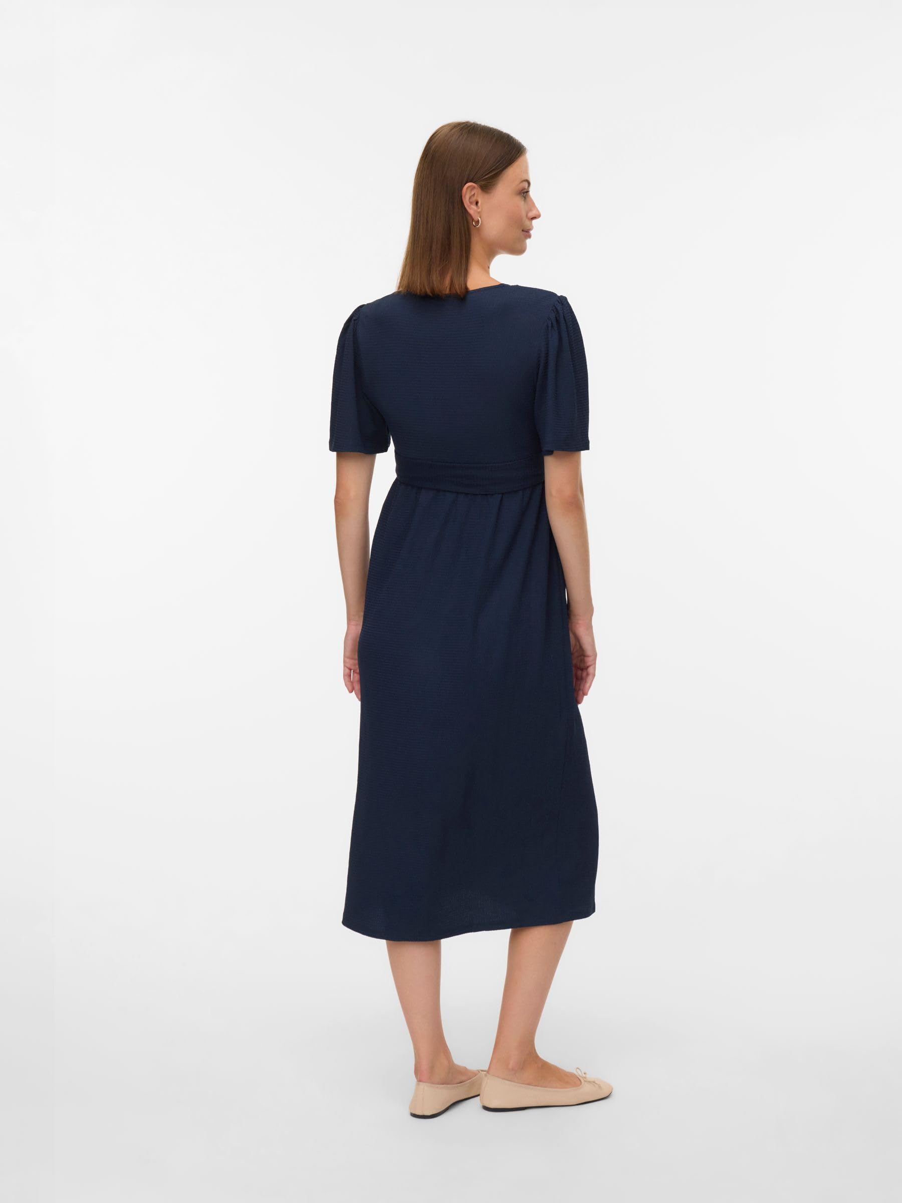 mamalicious-mlselima-umstandskleid-2-in-1-stillkleid-v-ausschnitt-halbarm-midi-l image 3