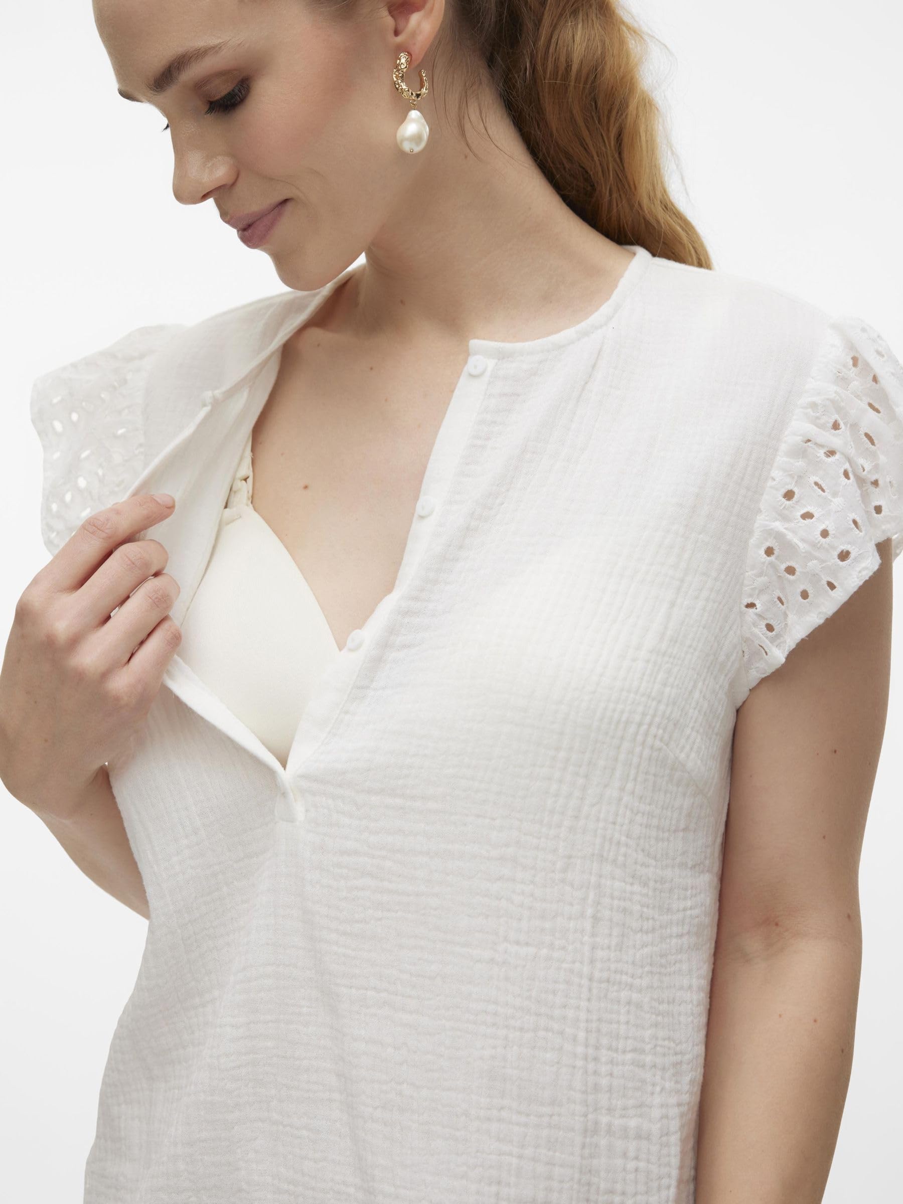 mamalicious-umstands-top-stillbluse-mit-rundhals-kappen-rmeln-knopf-details-und- image 5