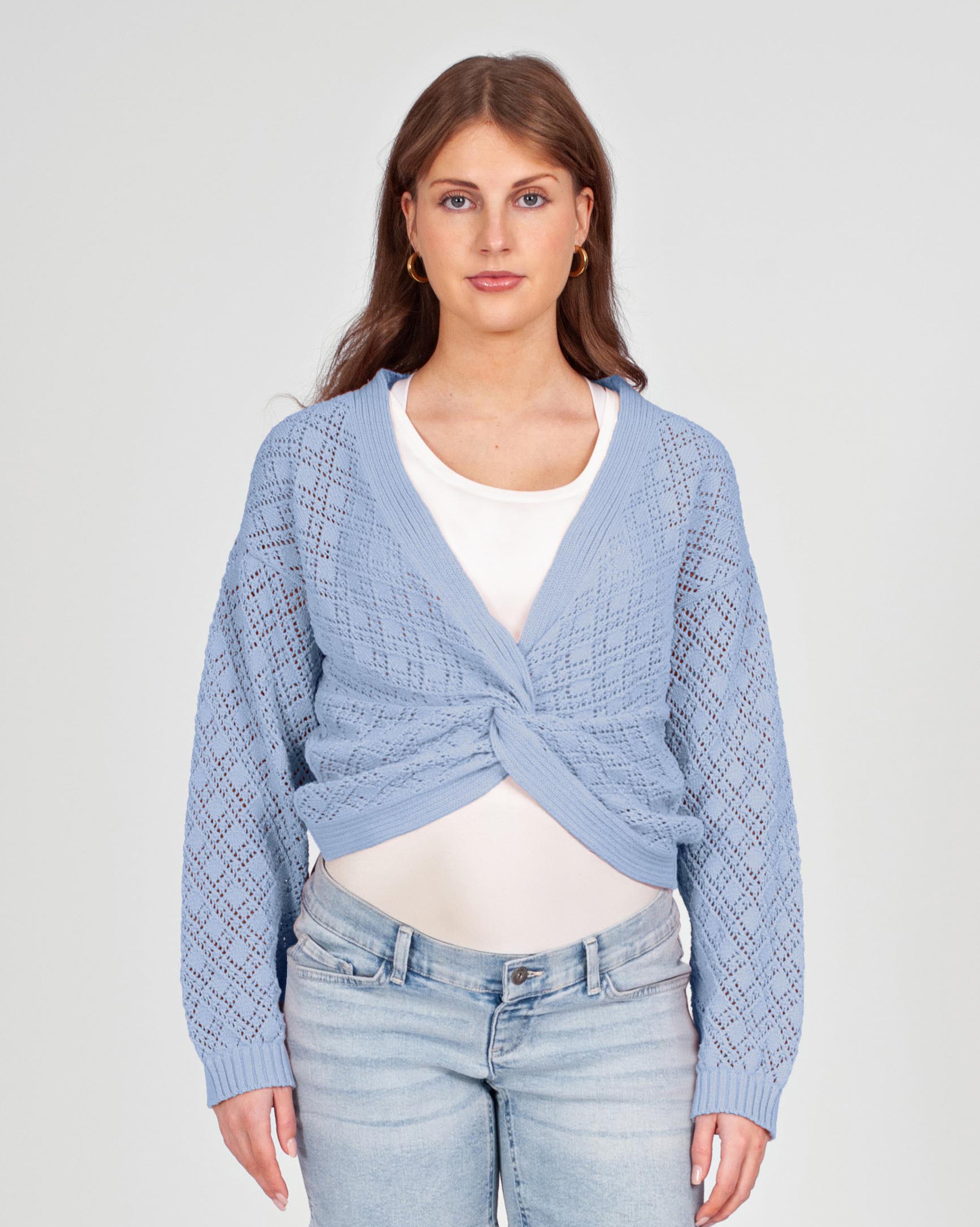 love2wait-cardigan-light-blue-offener-strickcardigan-mit-knopfdetail image 1