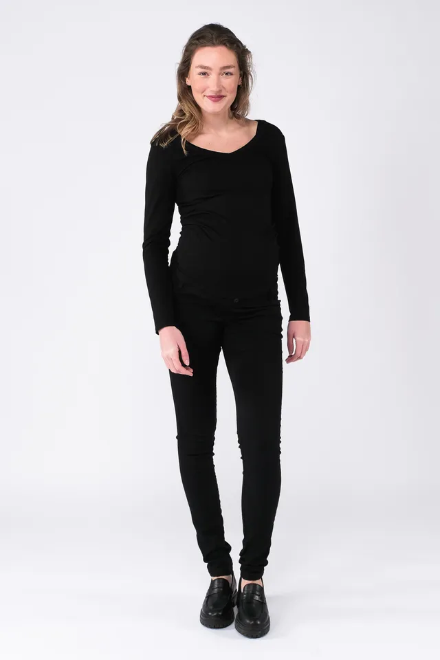 love2wait-jeans-sophia-black-superstretch-34-in-schwarz-umstandsjeans-mit-extra- image 1