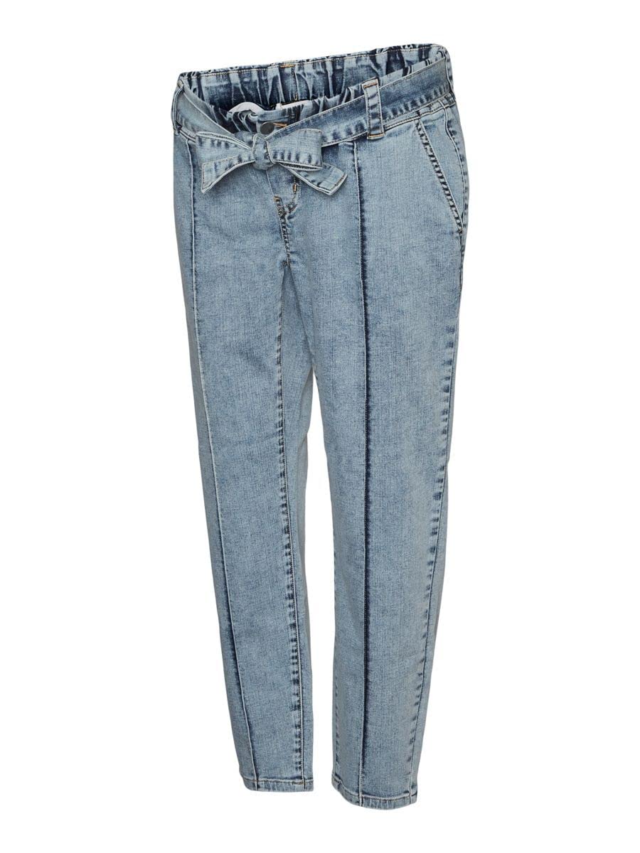mamalicious-mlcedar-cropped-regular-jeans-umstandsjeans-mit-bindeg-rtel image 1