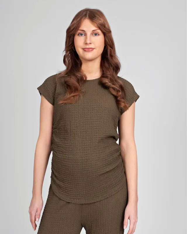 love2wait-top-olive-elastisches-umstands-top-aus-wrinkle-jersey image 1