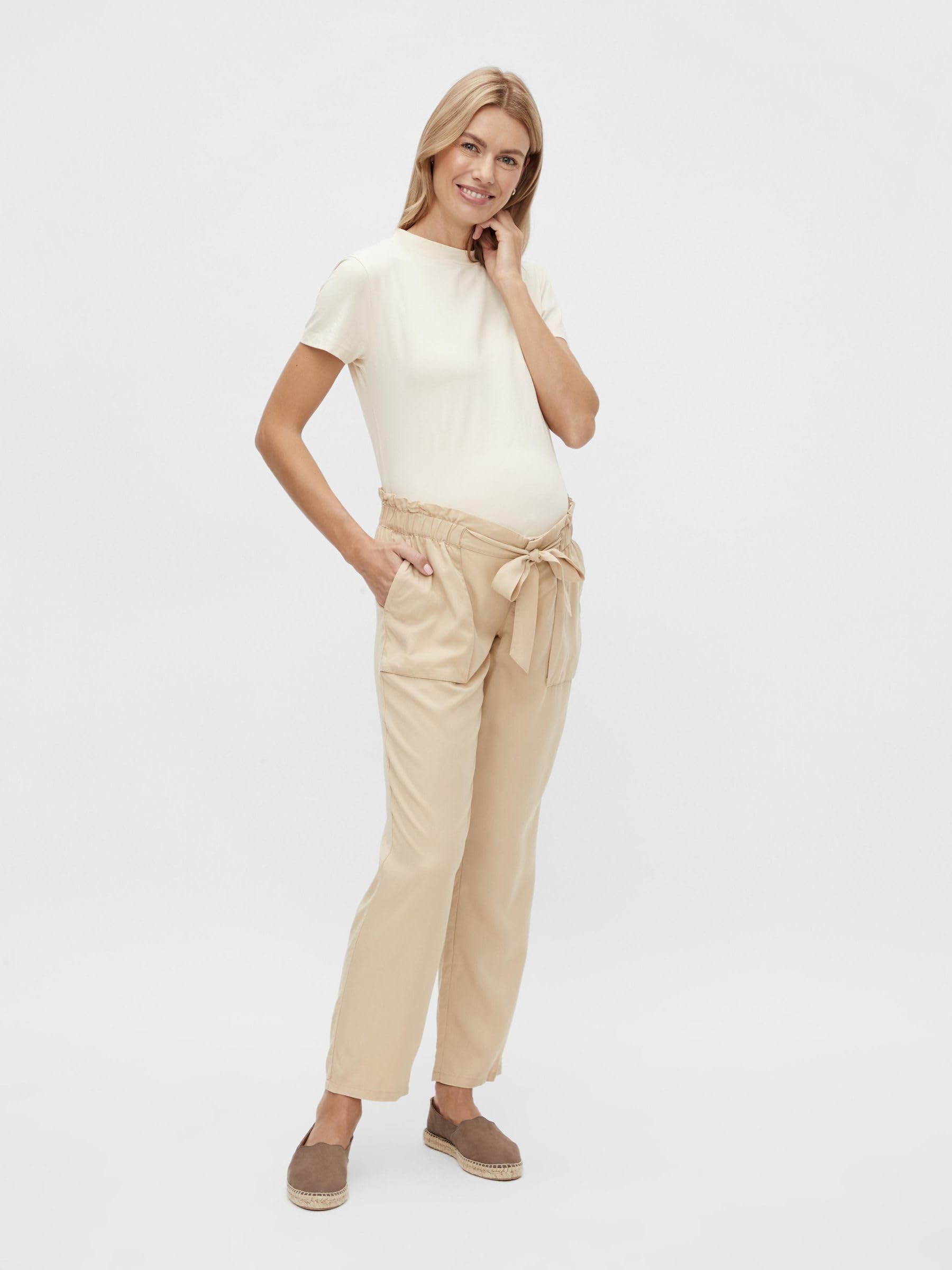 mamalicious-mlnewbethune-umstandshose-paperbag-stil-mit-bindeg-rtel image 4
