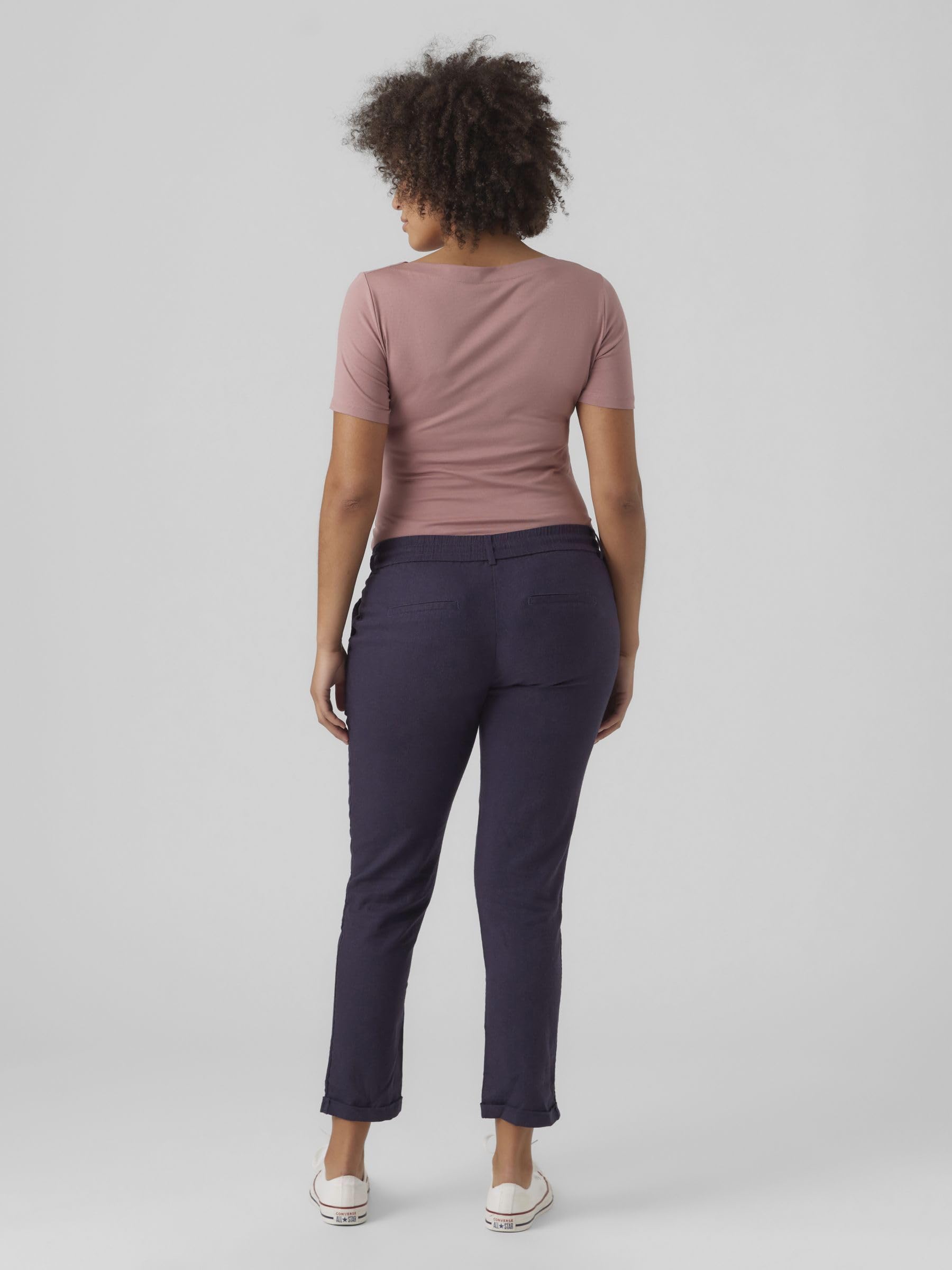 mamalicious-mlbeach-woven-string-pant-umstands-leinenhose-mit-elastischem-bund image 4