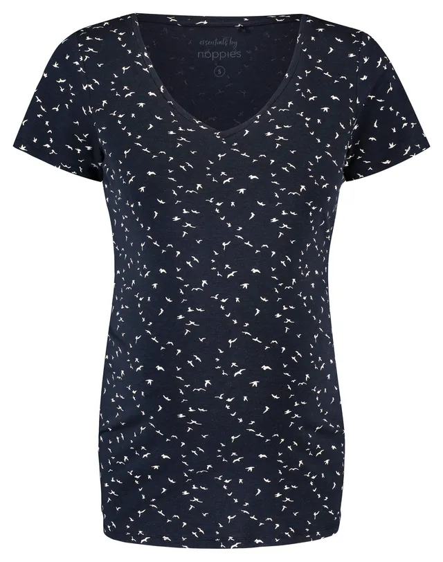 noppies-damen-tee-ss-v-neck-aop-rome-umstands-t-shirt-mit-v-ausschnitt image 1