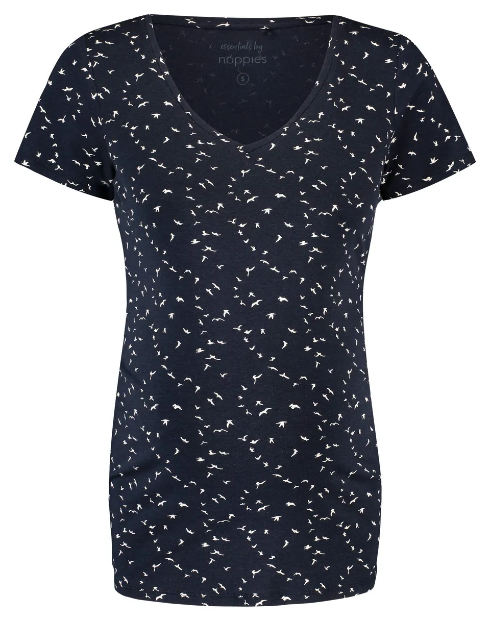 noppies-damen-tee-ss-v-neck-aop-rome-umstands-t-shirt-mit-v-ausschnitt image 1