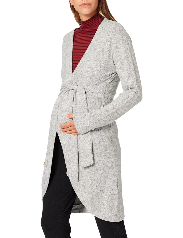 noppies-damen-strickjacke-harper-lang-lenzing-ecovero-grau-melange image 1