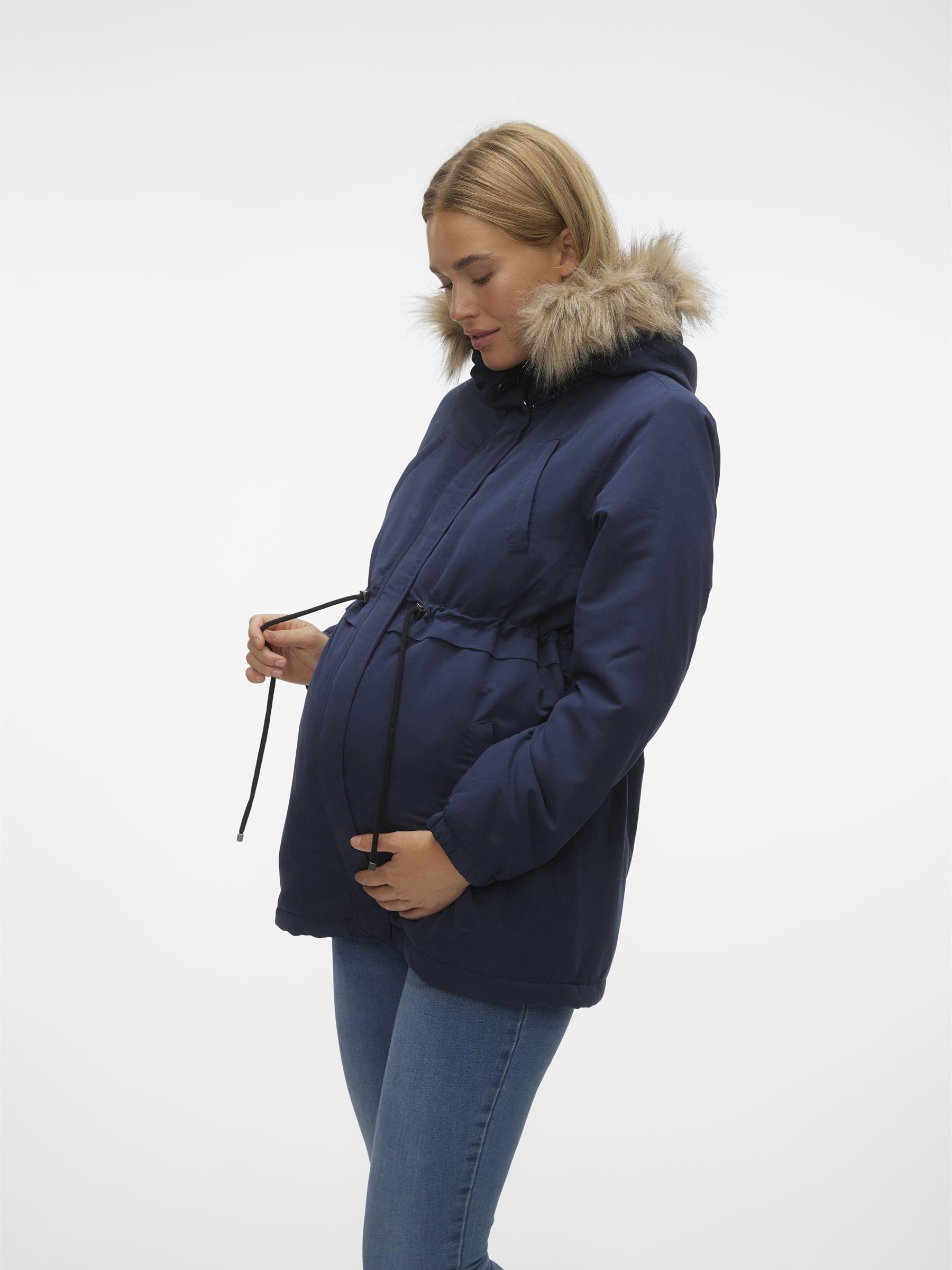 mamalicious-langer-parka-umstands-jacke-gef-ttert-mit-kapuze image 5