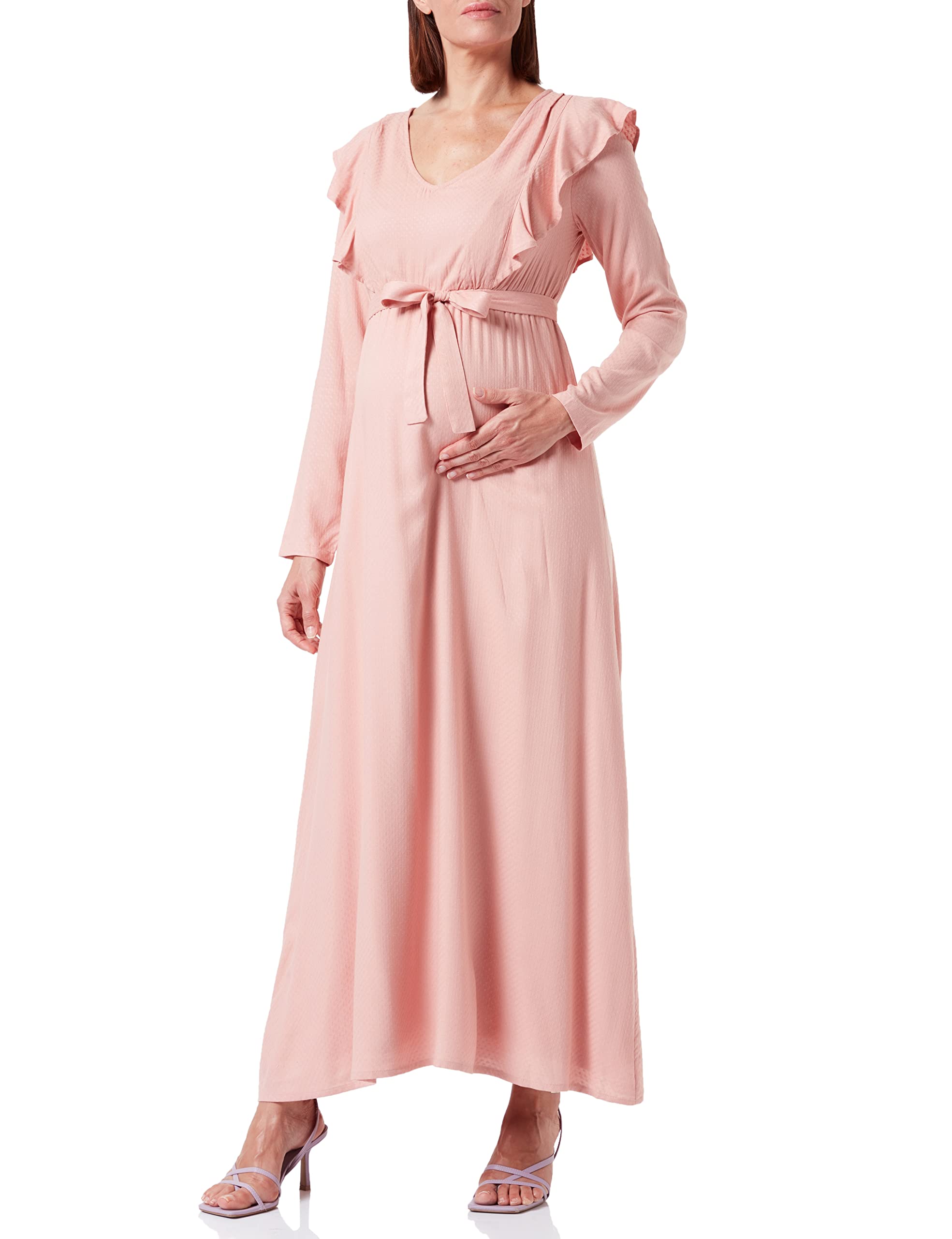 mamalicious-damen-midikleid-mit-stillfunktion-und-volant-v-ausschnitt-lenzing-ec image 2