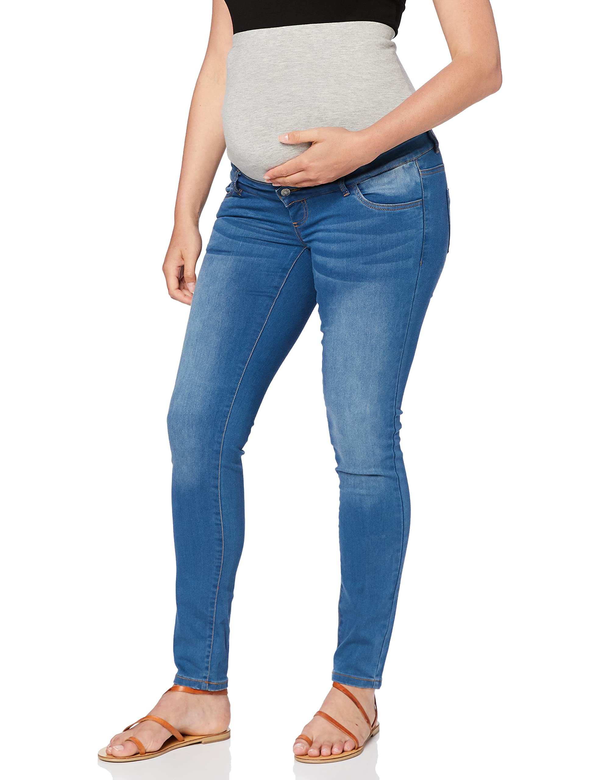 mamalicious-damen-umstandsjeans-mlfifty-002-slim-noos-schmale-jeans-mit-jersey-b image 2