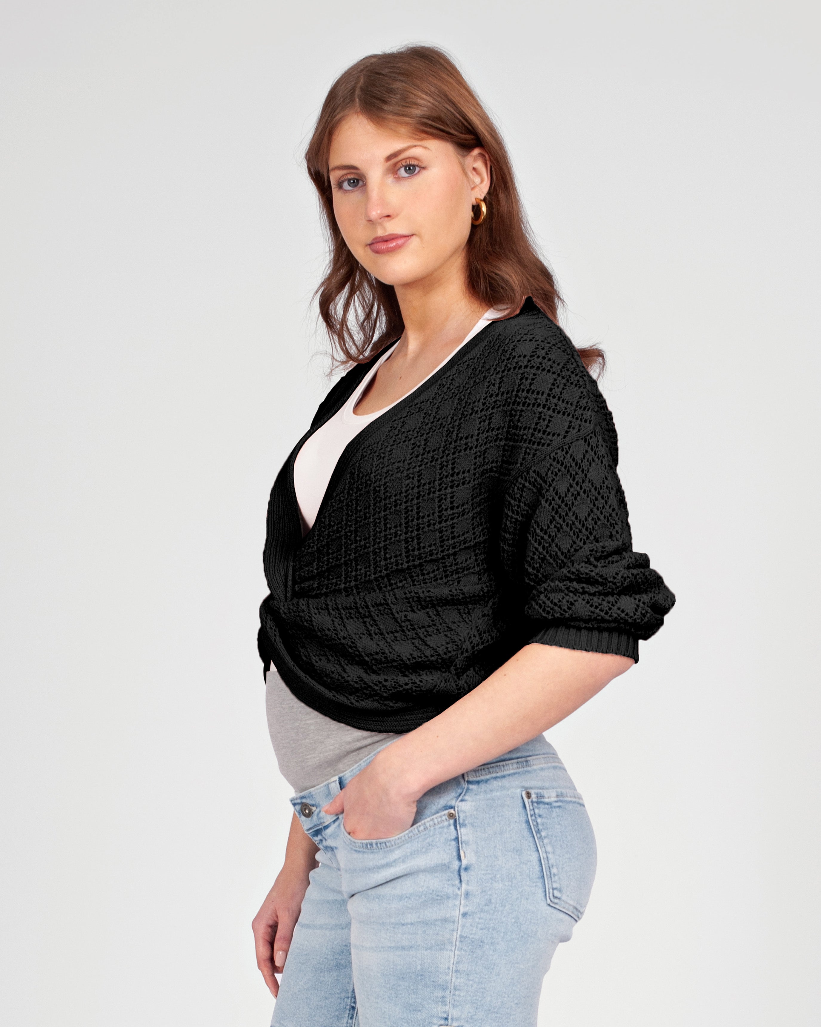 love2wait-umstands-cardigan-offen-mit-knopfdetail-schwarz-modell-b999zinzi image 1