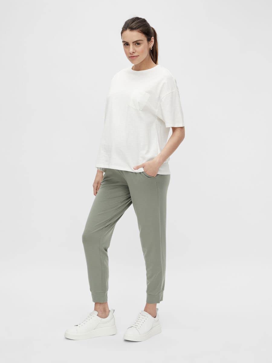 mamalicious-damen-mlcaylee-jrs-pant-e-a-hose-einfarbige-umstandshose-mit-elastis image 4