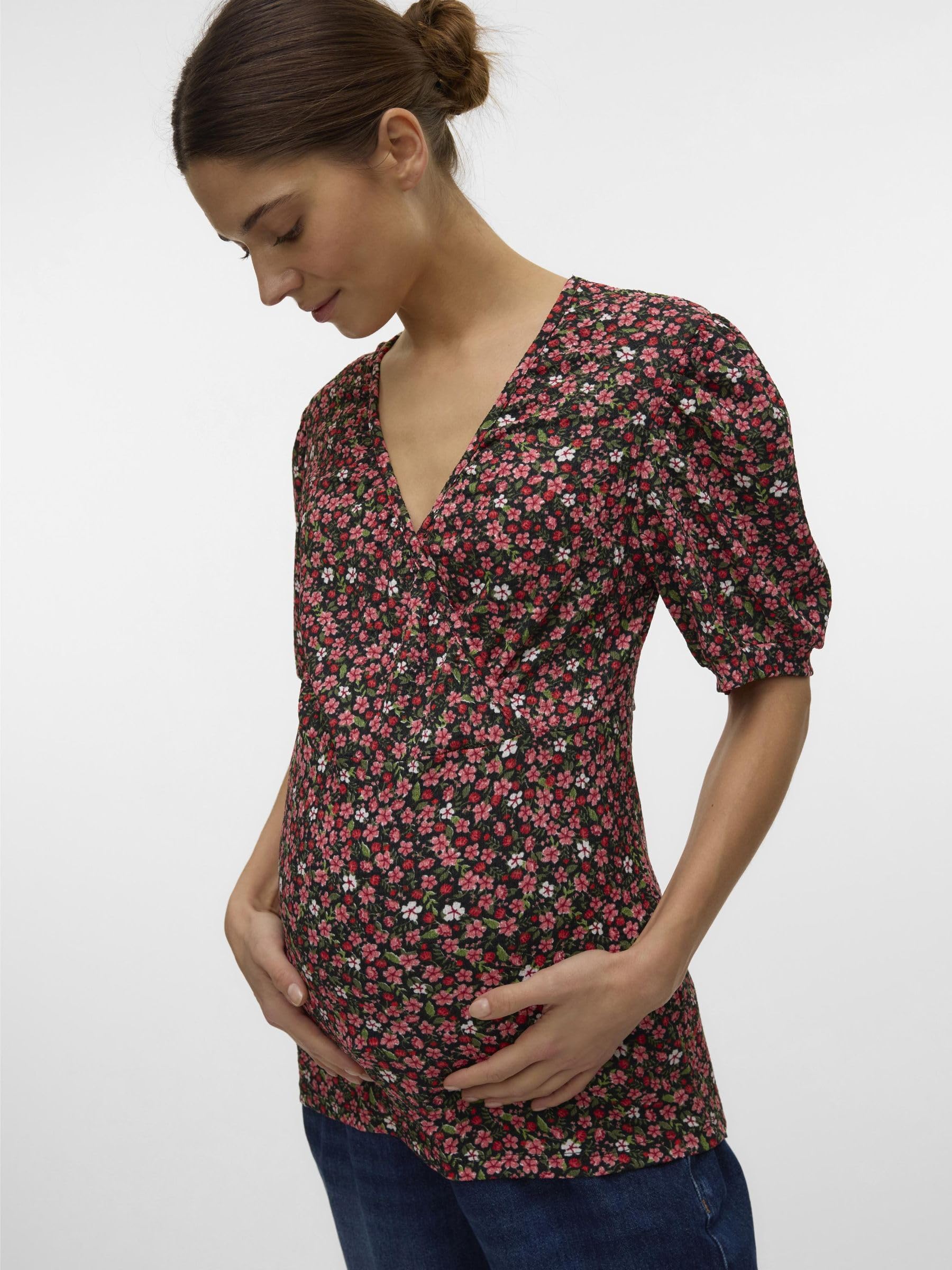 mamalicious-umstands-bluse-mit-v-ausschnitt-und-halbarm-normal-geschnitten image 2