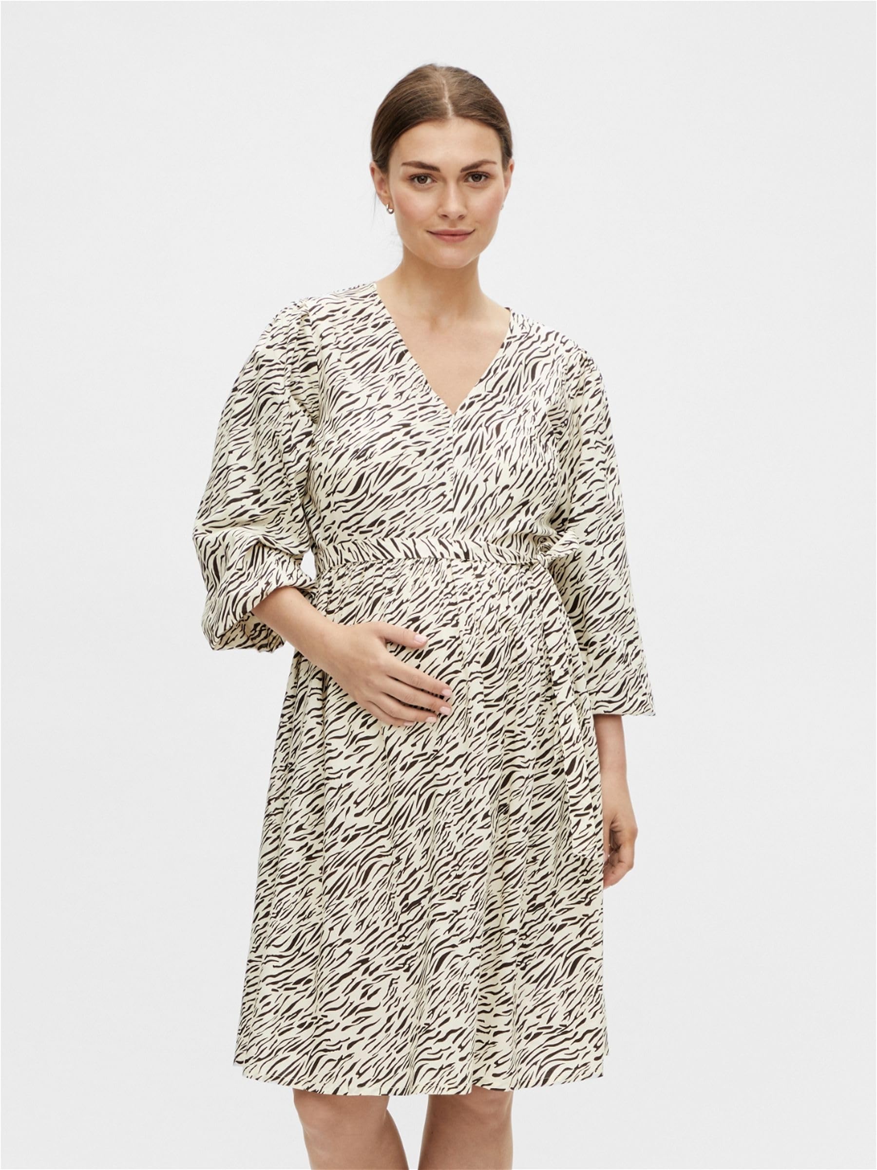 mamalicious-umstandskleid-mlmacy-v-ausschnitt-stillfunktion-midikleid-mit-binded image 2