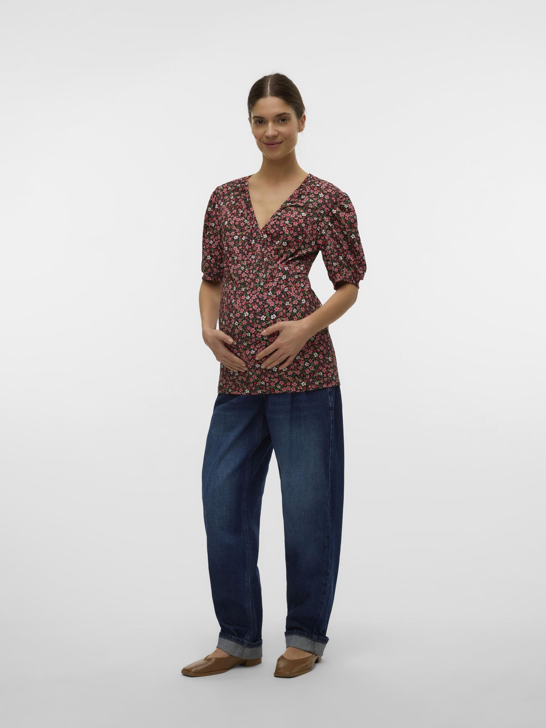 mamalicious-umstands-bluse-mit-v-ausschnitt-und-halbarm-normal-geschnitten image 3