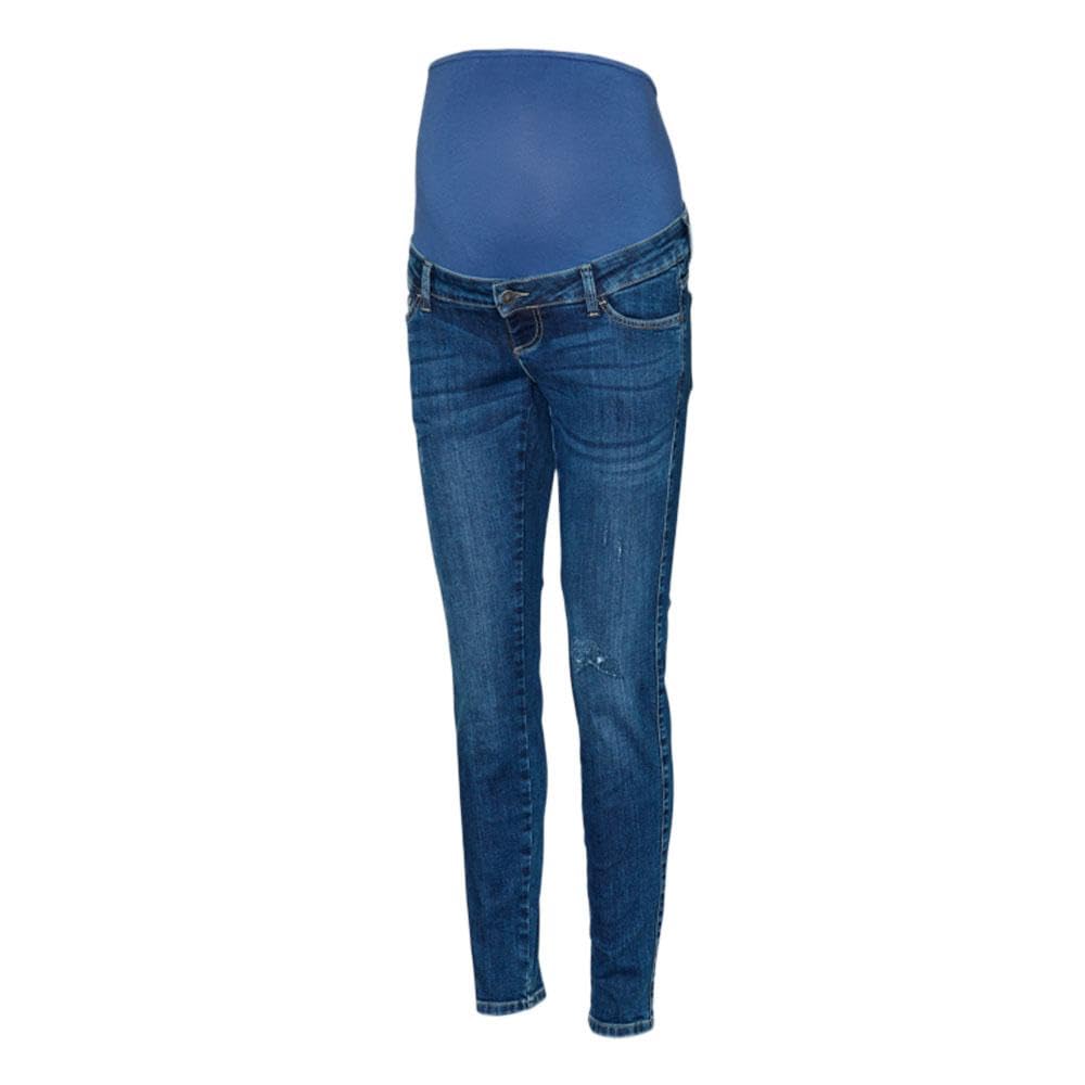 mamalicious-umstandsjeans-regular-fit-destroyed-blau-elastischer-bund-84-baumwol image 3
