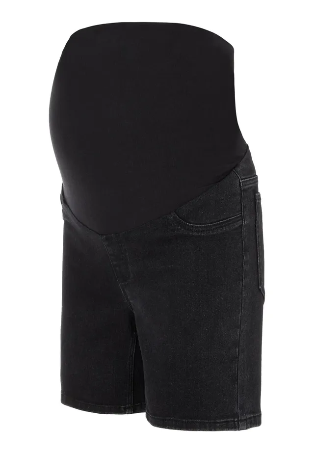 mamalicious-mlamy-skinny-black-v-shorts-eng-anliegende-umstands-shorts-aus-leich image 1