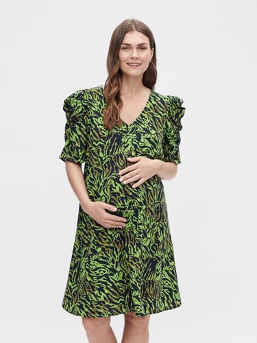 mamalicious-mlem-umstandskleid-mit-animalprint-und-puff-rmeln-minikleid-schwarz- image 8