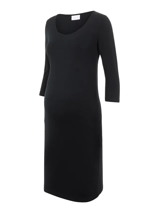 mamalicious-mllea-umstandskleid-einfarbiges-jersey-kleid-mit-3-4-rmeln image 1