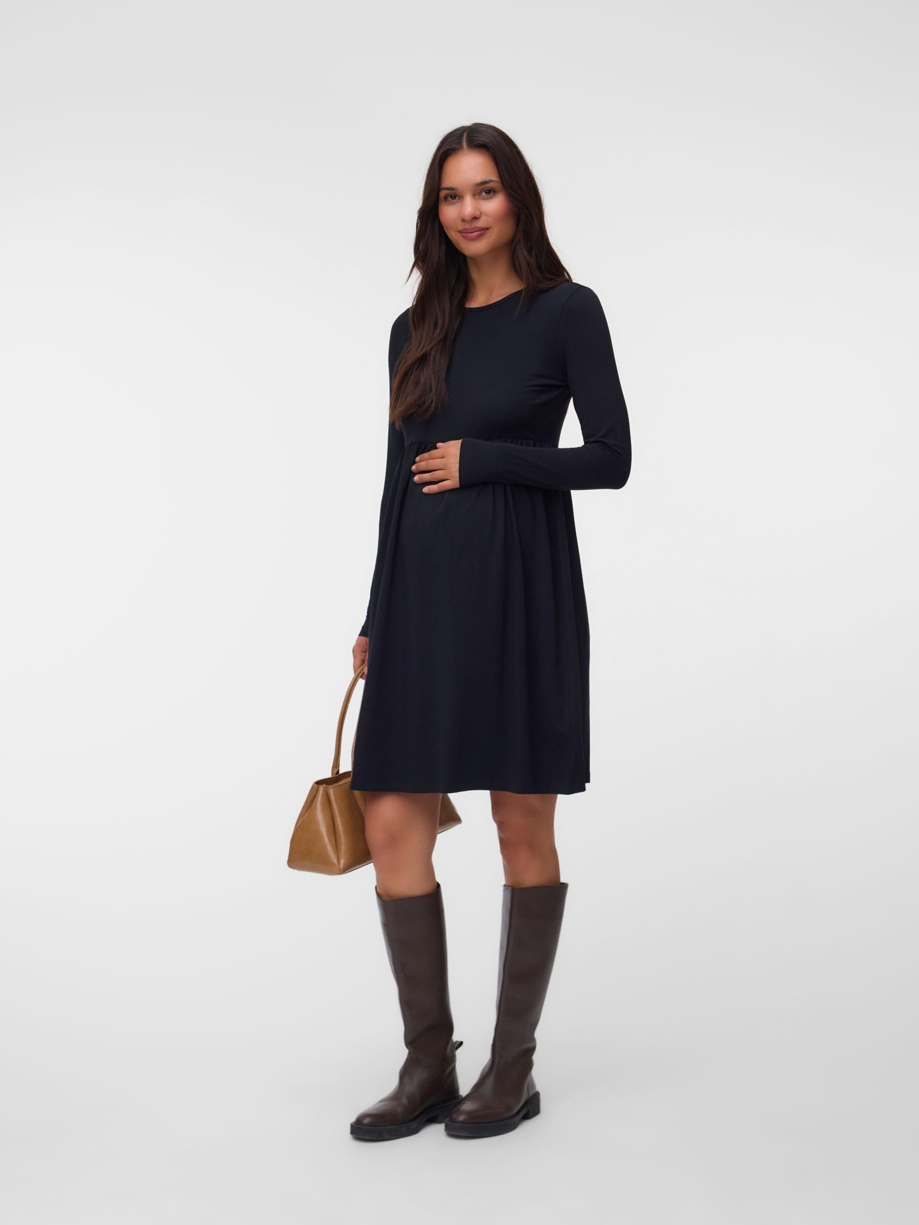 mamalicious-mlmia-umstandskleid-f-r-damen-lang-rmelig-locker-fallender-rock image 4