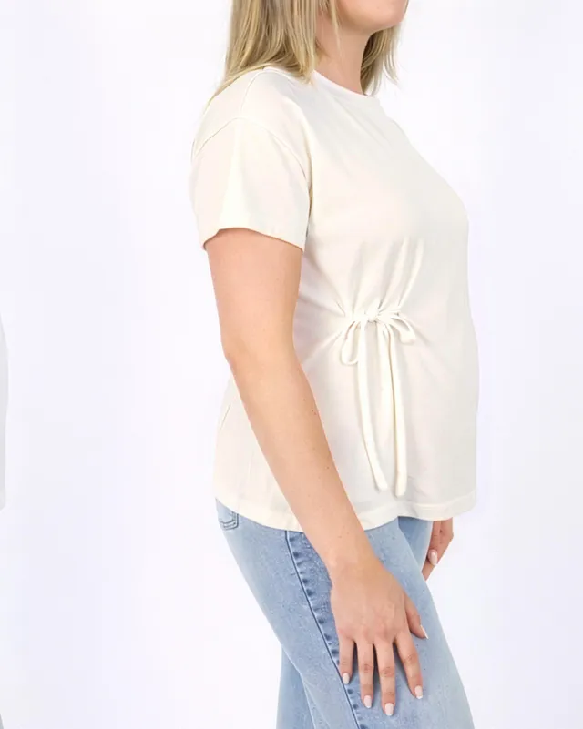 love2wait-t-shirt-cream-umstands-t-shirt-mit-kurzen-rmeln-und-verstellbarem-schl image 1