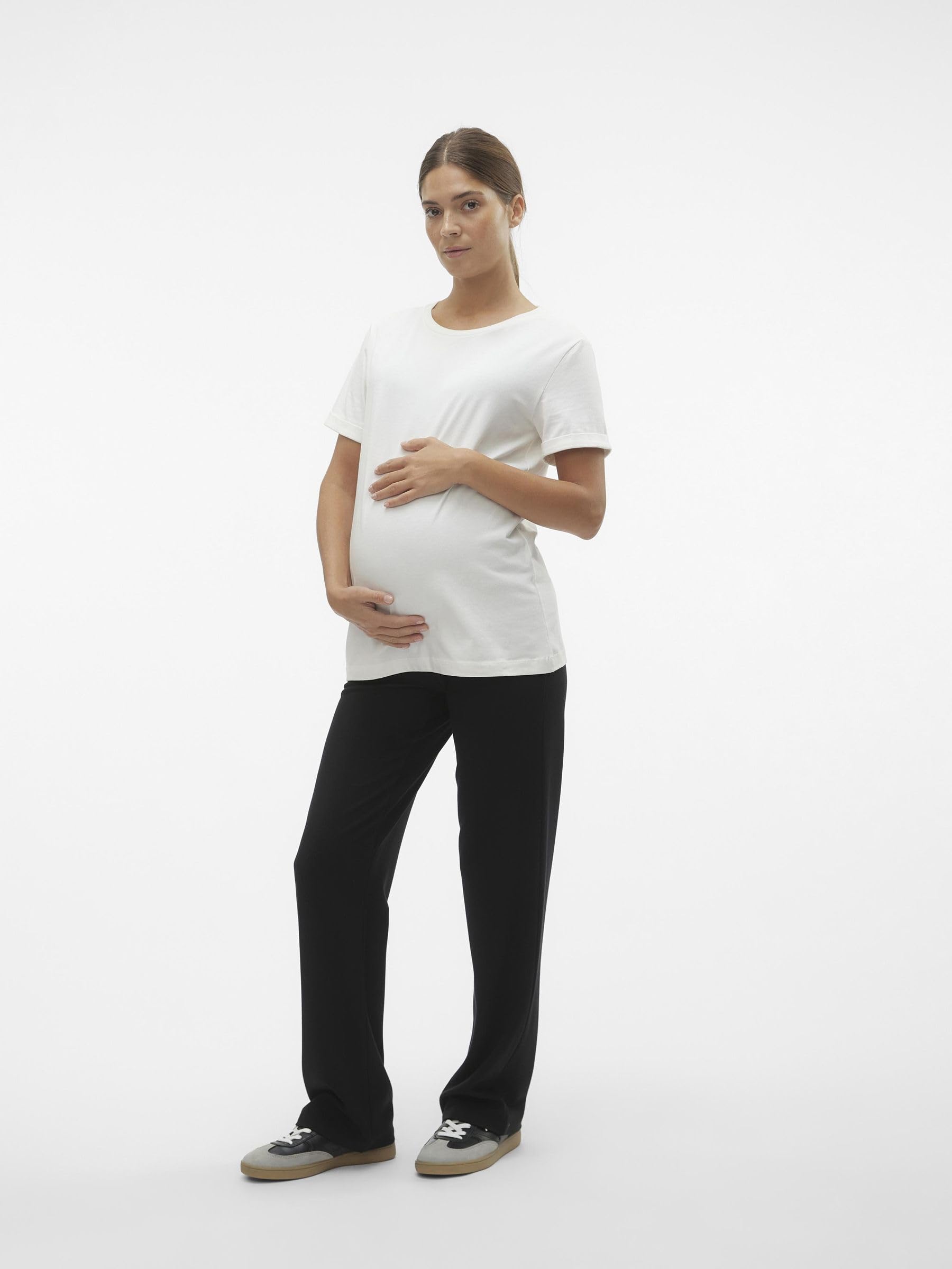 mamalicious-damen-umstands-hose-mit-hoher-taille-und-bumpband image 3
