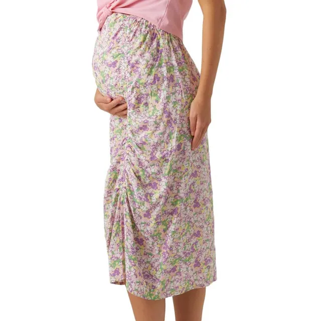 mamalicious-sarah-umstandsrock-rosa-violett-elastischer-bund-100-viskose image 1