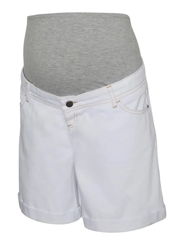 mamalicious-jeans-shorts-umstandshorts-mittlere-taille-umschlag-s-ume-5-pocket image 1