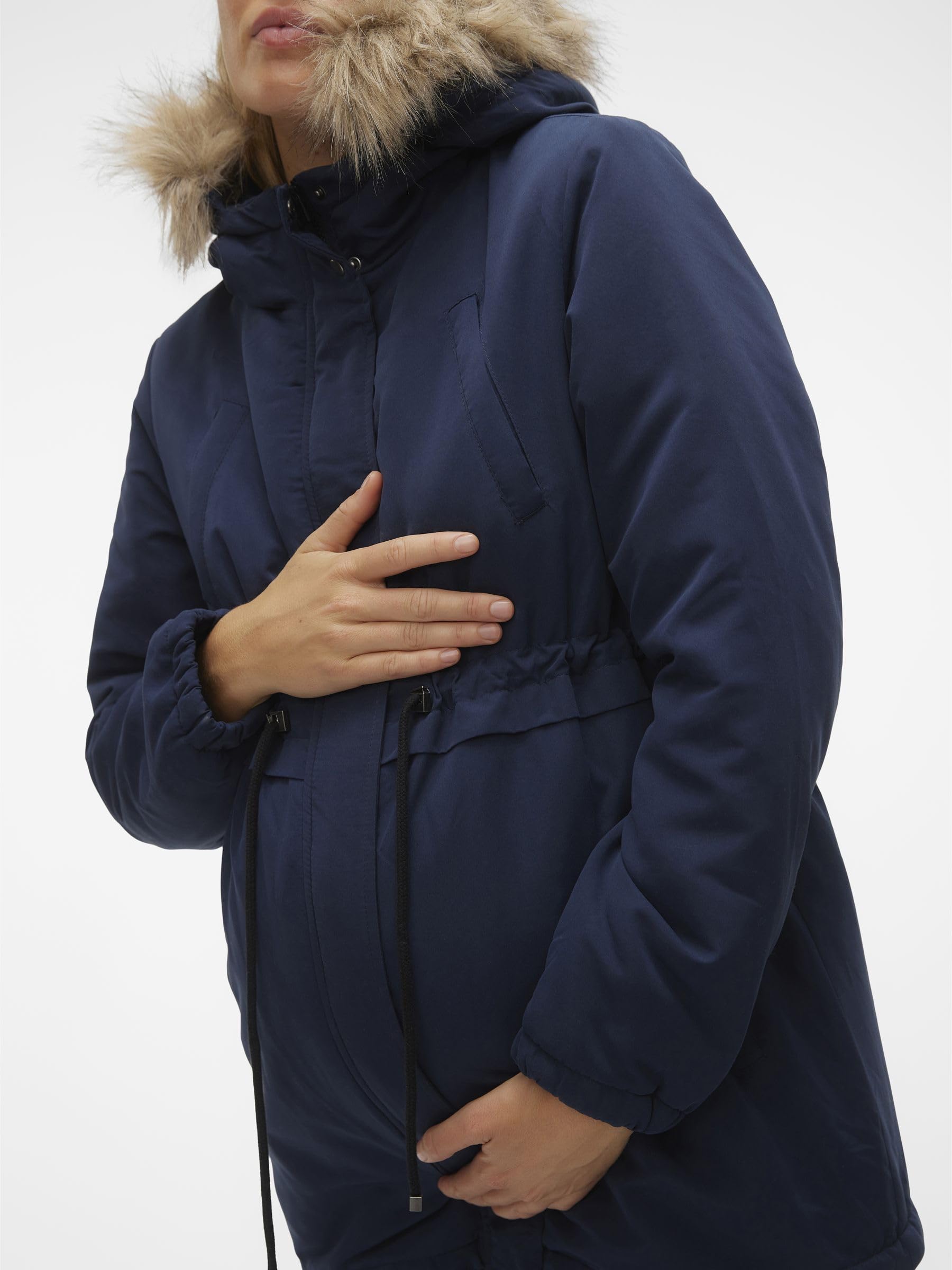 mamalicious-langer-parka-umstands-jacke-gef-ttert-mit-kapuze image 6